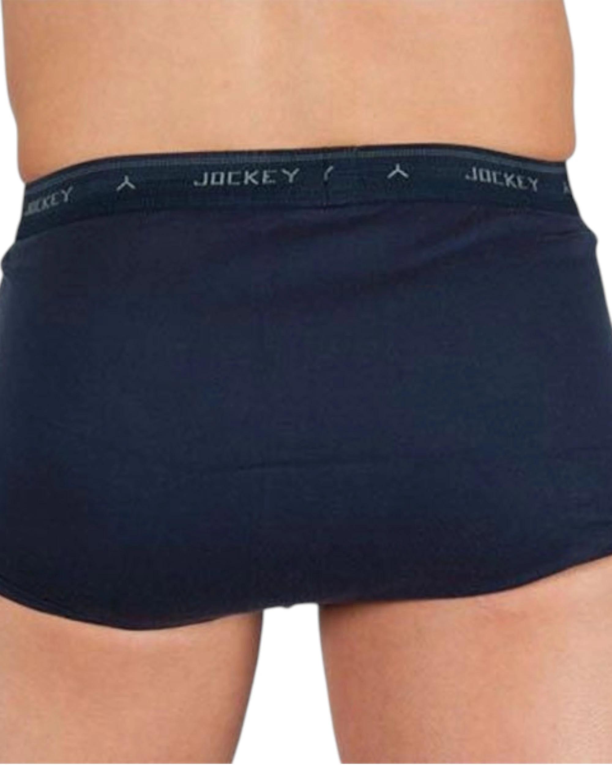 3 Jockey Mens Y-Front Navy Underwear Briefs Trunks NAVY, 3 of 4
