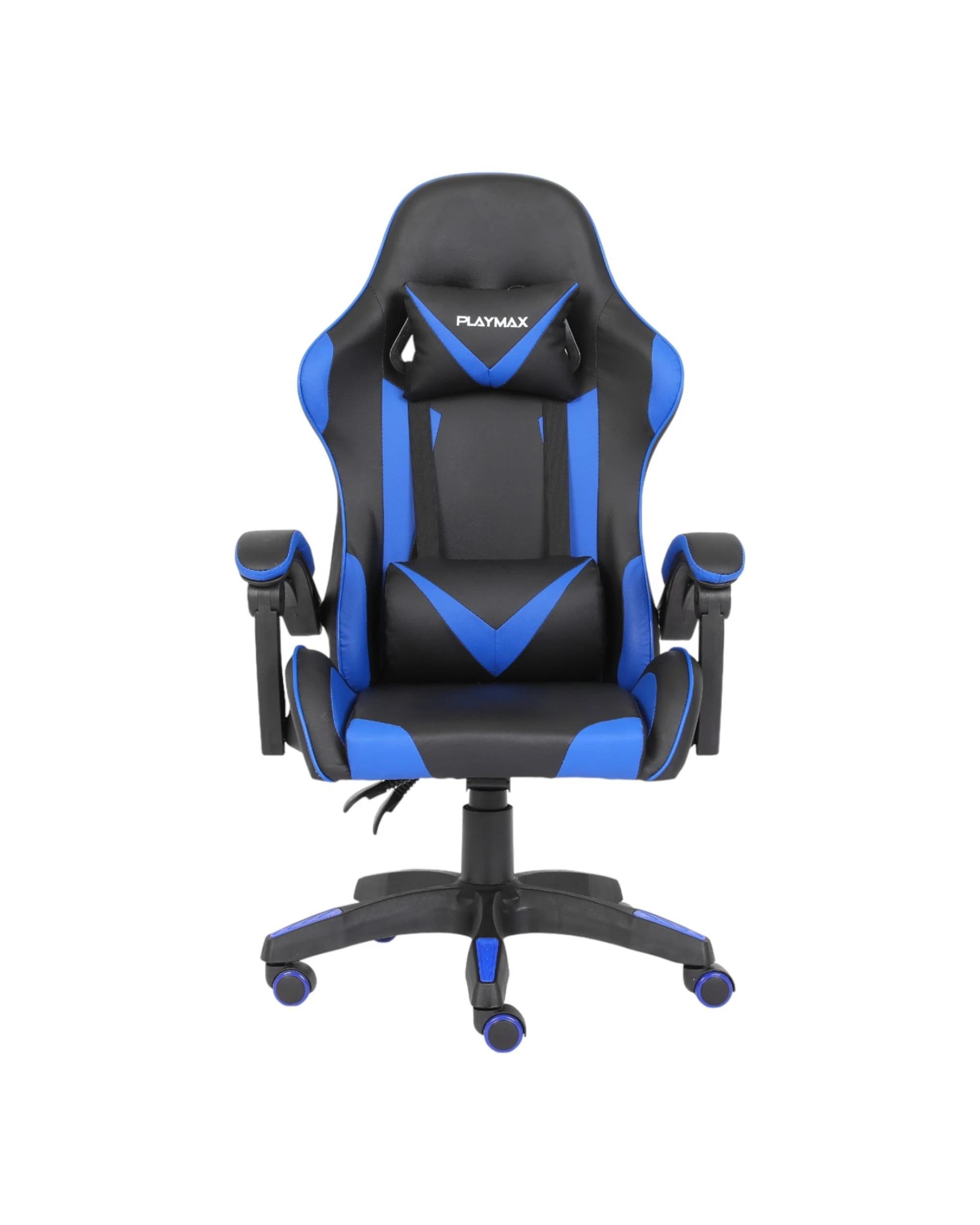 4 Playmax PU Leather Gaming Chair - Blue and Black - Multi, 4 of 10