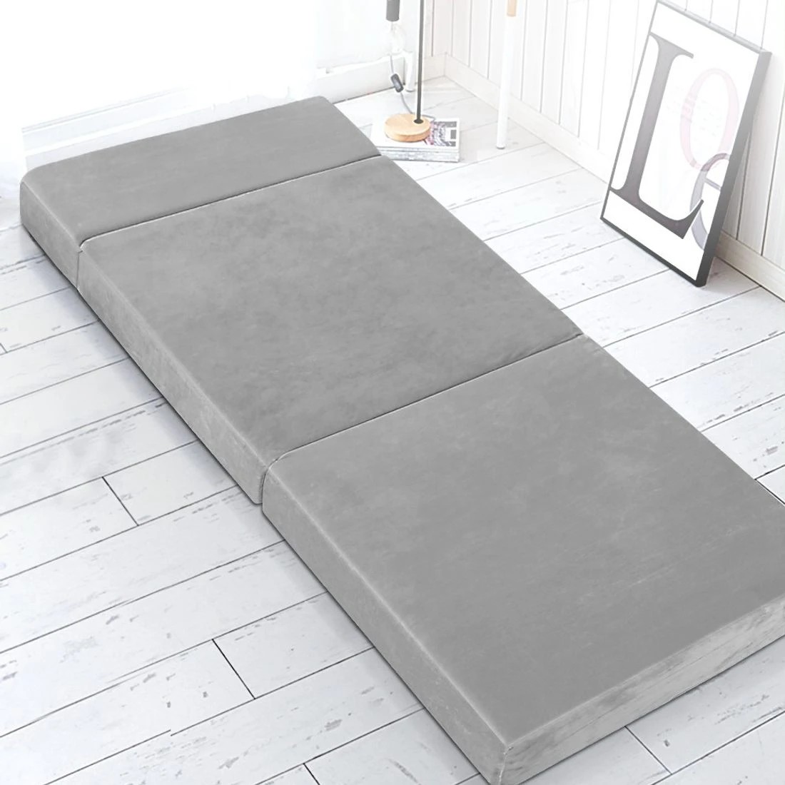 8 Giselle Bedding Foldable Mattress Folding Foam Bed Mat Light - Grey, 8 of 8