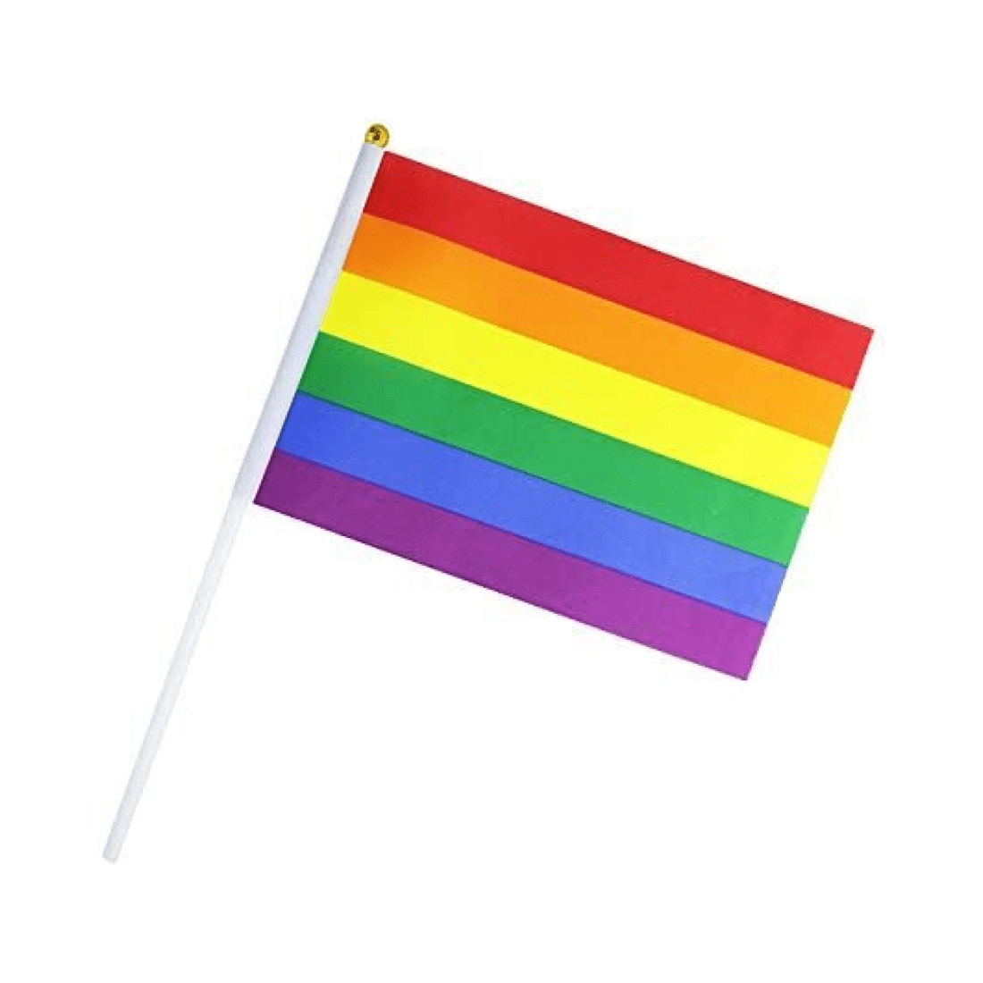 1 Br Costumes Rainbow Gay Pride Stick Flag Hand Held Mini Flag Lgbt Rainbow Flag - 1 Flag, 1 of 1