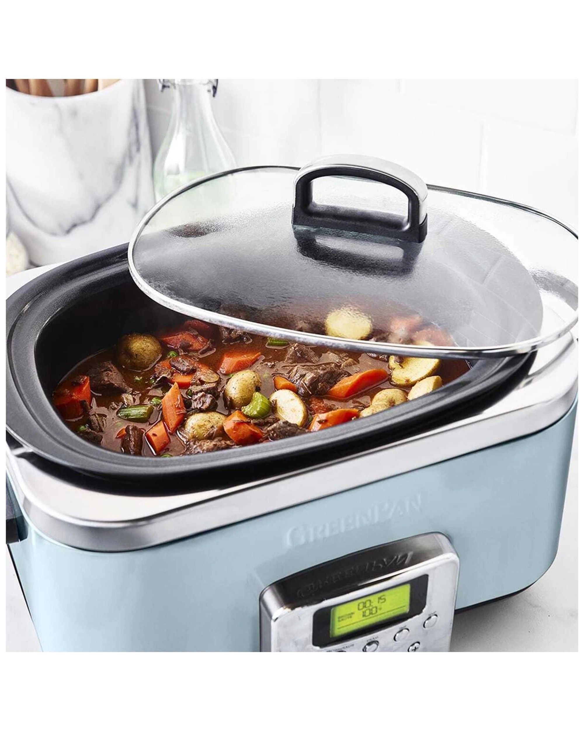 3 Greenpan Elite Blue Haze Electric Slow Cooker 230v 2200w Home Kitchen Cookware
 - Blue, 3 of 8