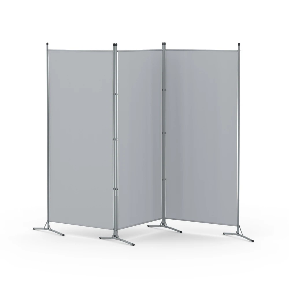 1 Artiss 3 Panel Room Divider Screen 260x180cm Fabric - Grey, 1 of 8