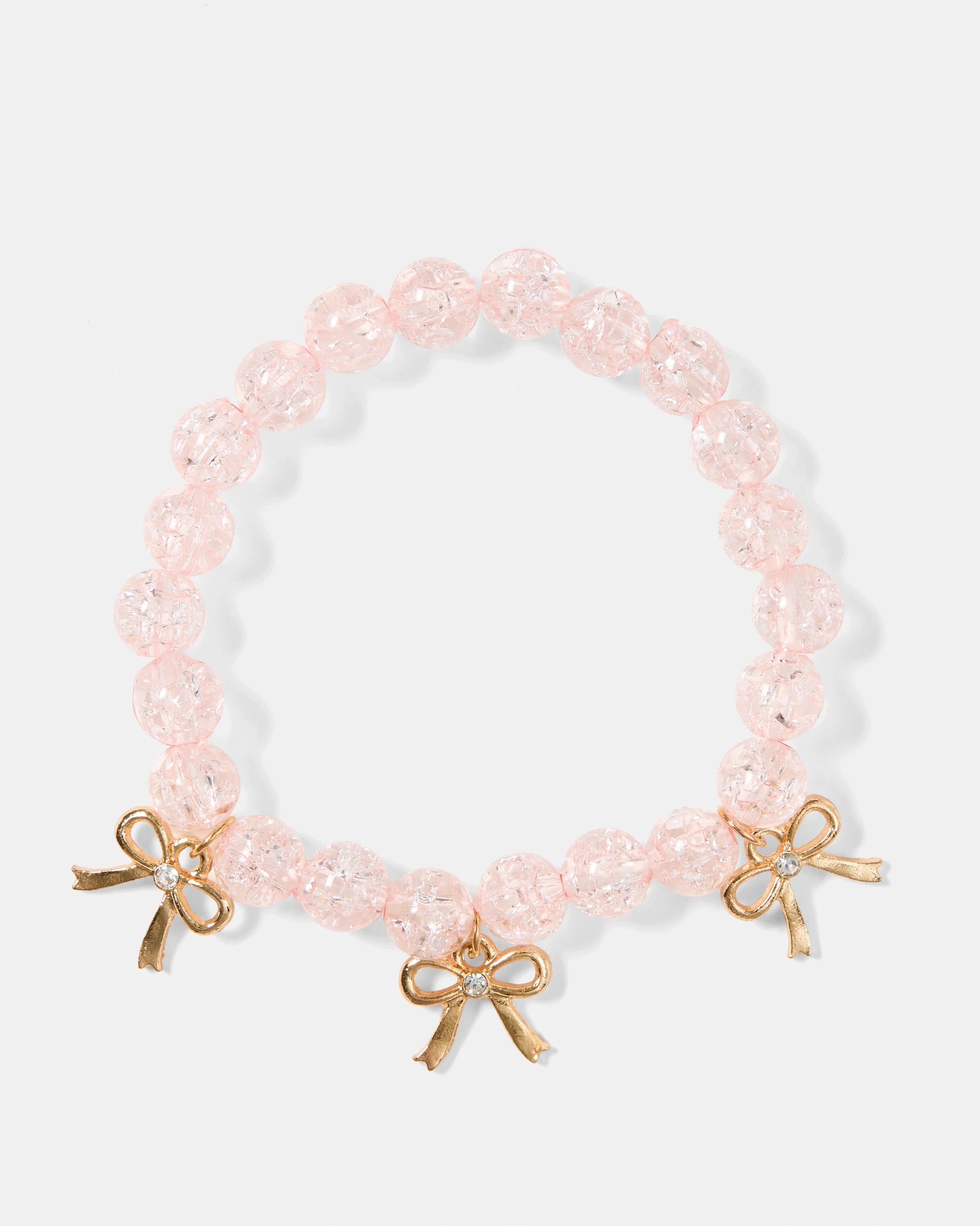4 3 Pack Charm Bracelets - Pink, White and Gold Tone, 4 of 5