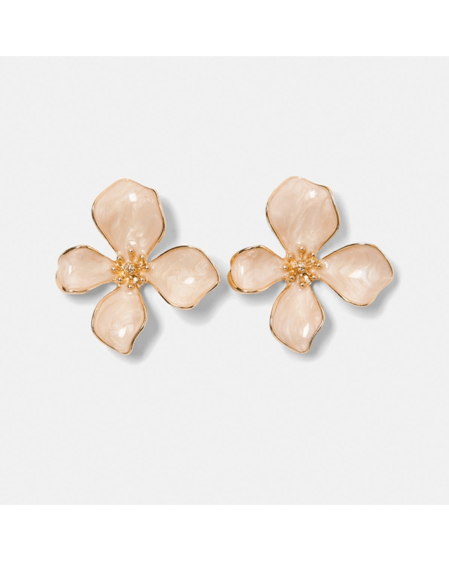 Flower Stud Earrings - Gold 