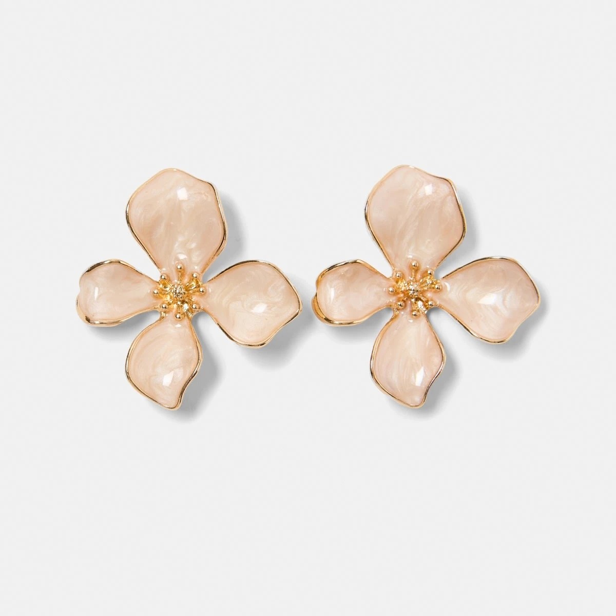 1 Flower Stud Earrings - Gold Tone, 1 of 4