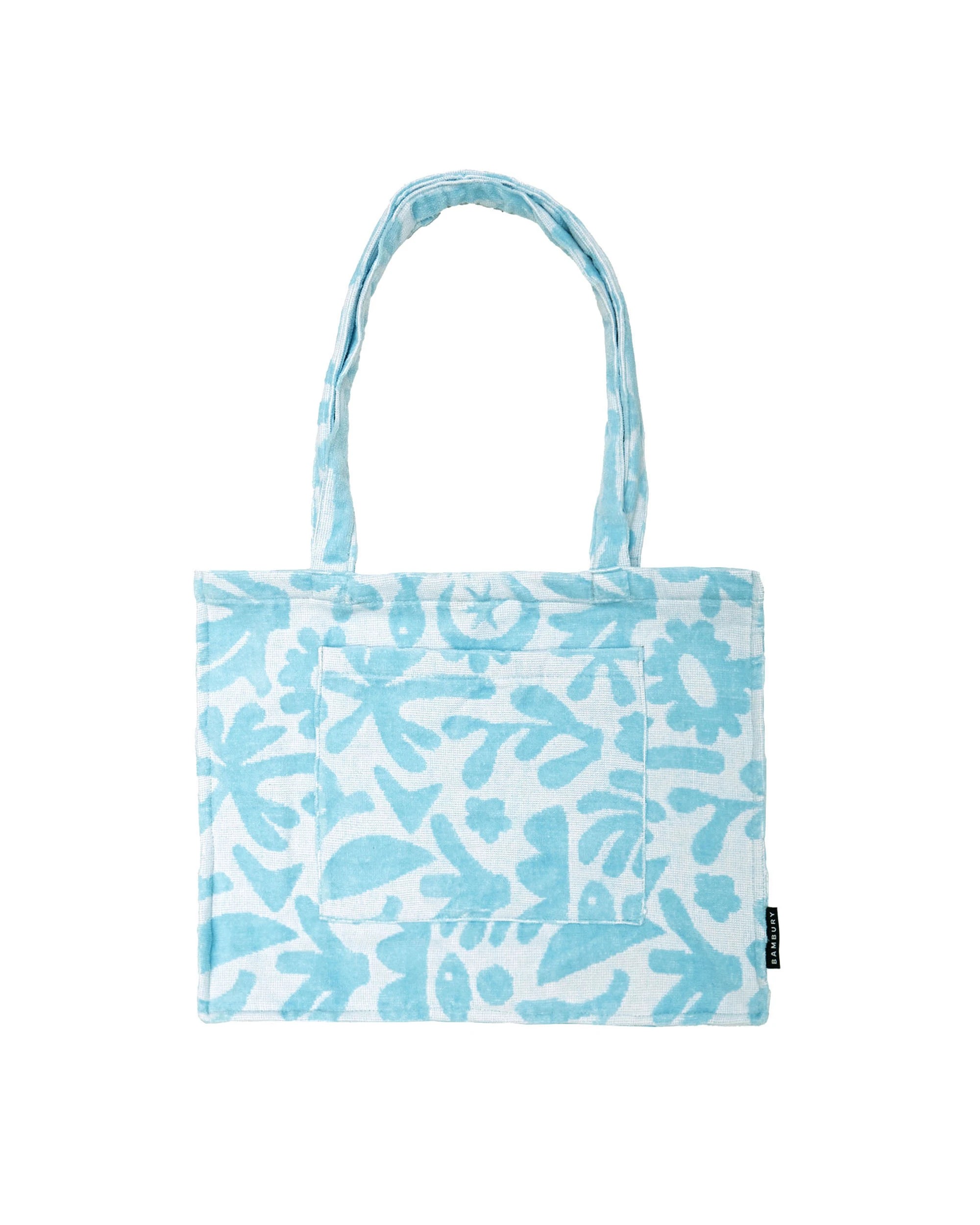 1 Bambury Holiday HiLo Tote Bag Carry All Handbag Large Cotton Durable Pocket Sky - Blue, 1 of 3