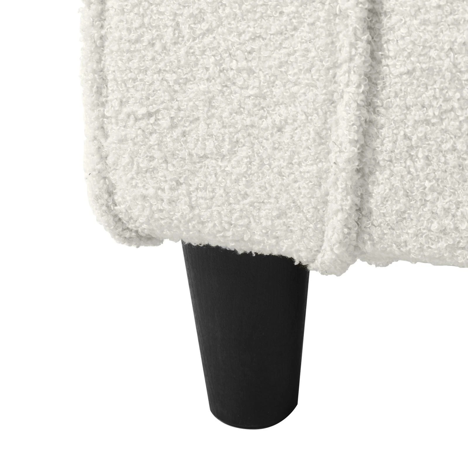9 Oikiture Storage Ottoman Blanket Box Sherpa Fabric Arm Foot Stool Couch
 - White, 9 of 10
