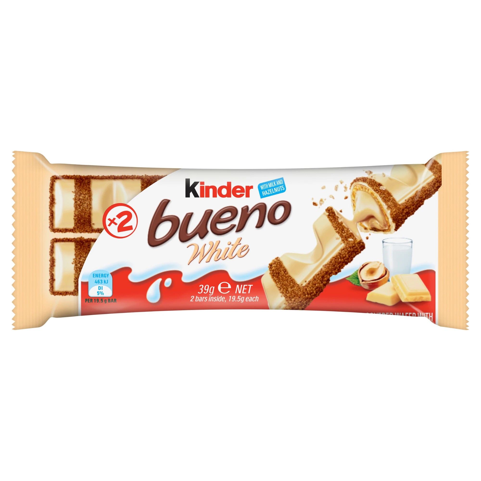 1 Kinder Bueno White Chocolate Bar 39g, 1 of 2