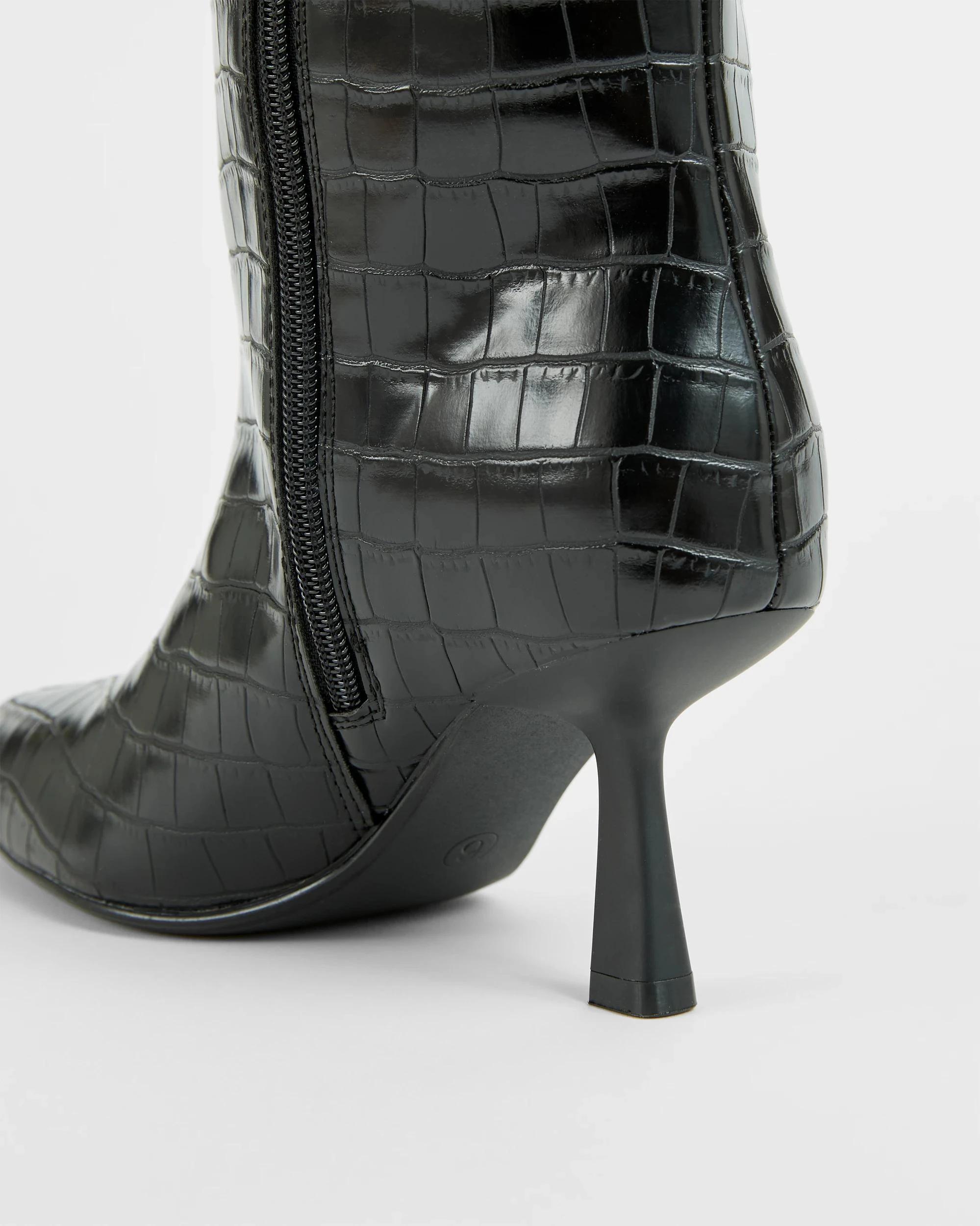 3 Target Woman High Heel Long Boots - Scarlet STRAIGHT BLACK CROC, 3 of 3
