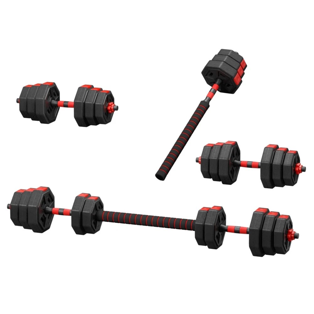 1 Everfit 20kg Adjustable Dumbbell Barbell Set Weight Plates Home Workout - Multi, 1 of 6