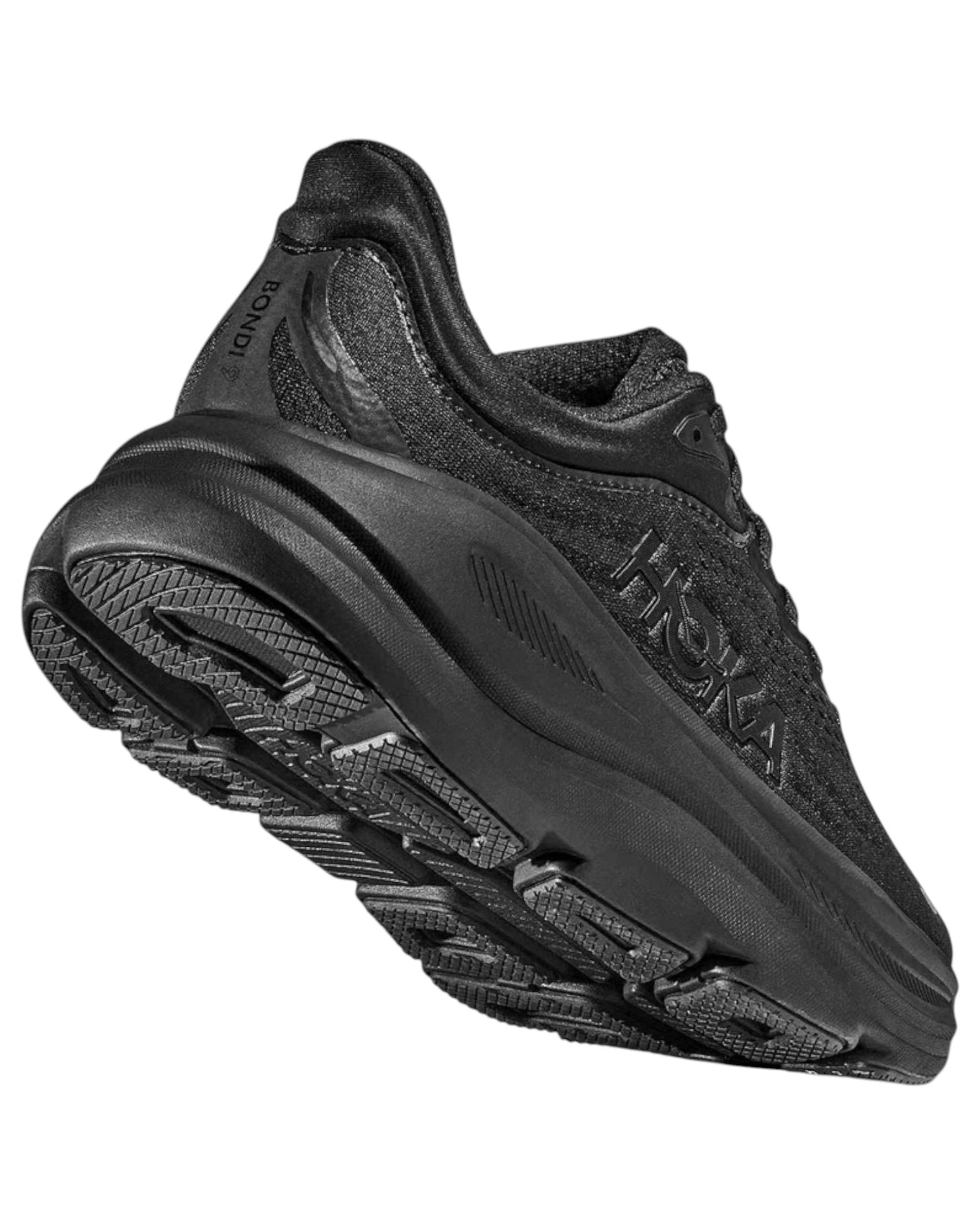 6 Hoka Mens Bondi 9 Athletic Running Shoes BLACK, 6 of 8
