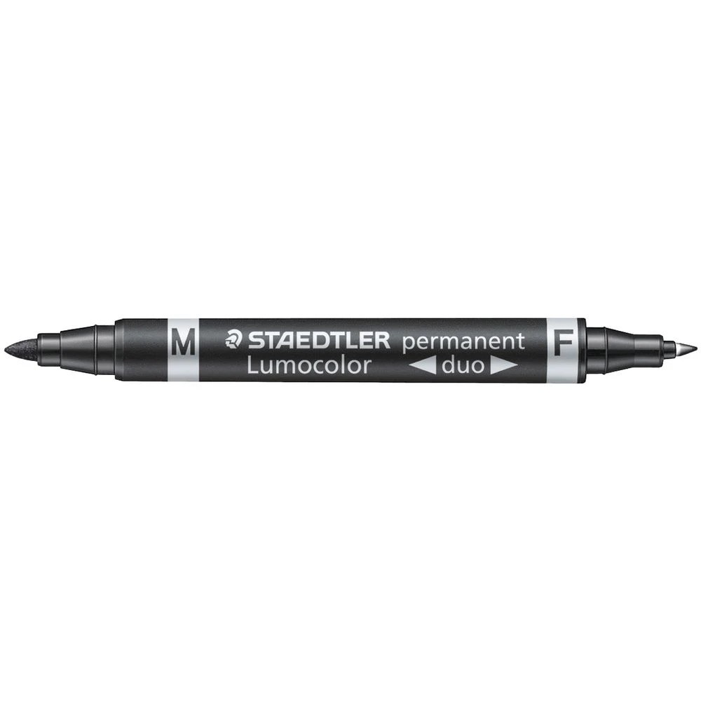 2 Staedtler Lumocolour Duo Permanent Pen Black, 2 of 4
