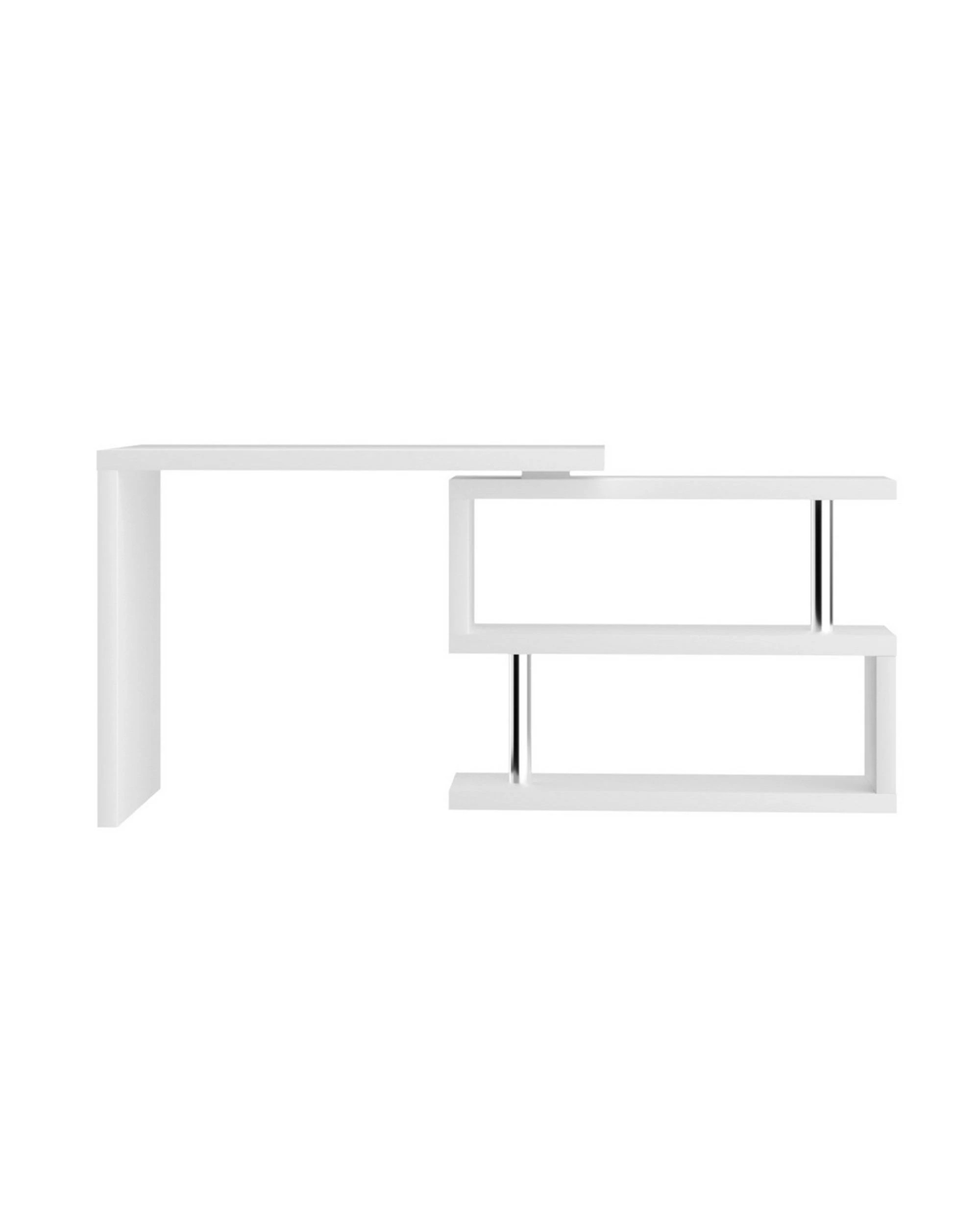 2 Artiss Computer Desk L-shape Bookshelf
 - White, 2 of 2