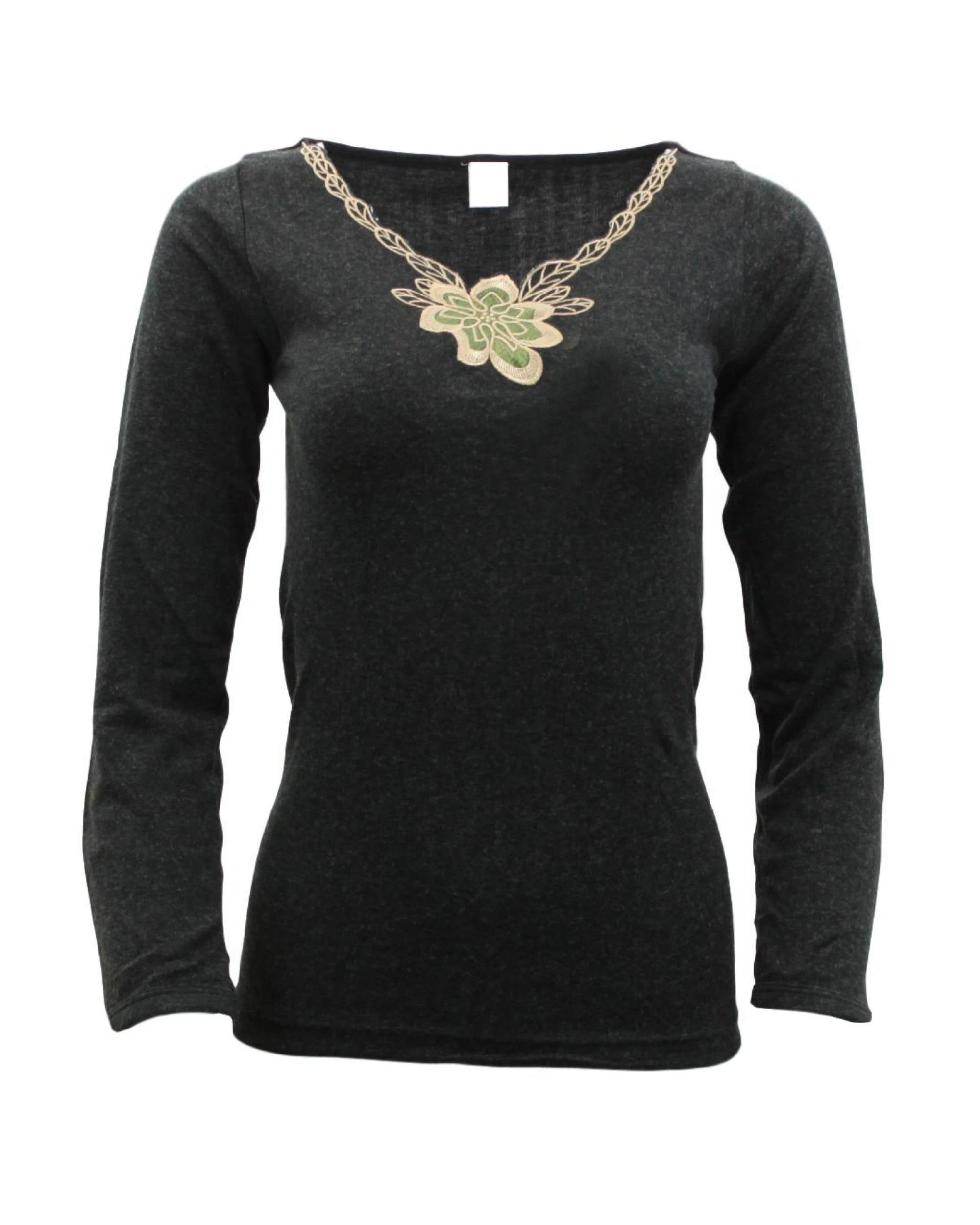 1 BR Home Womens Merino Wool Blend Thermal V Neck Spencer in Black 14-16 , 1 of 6