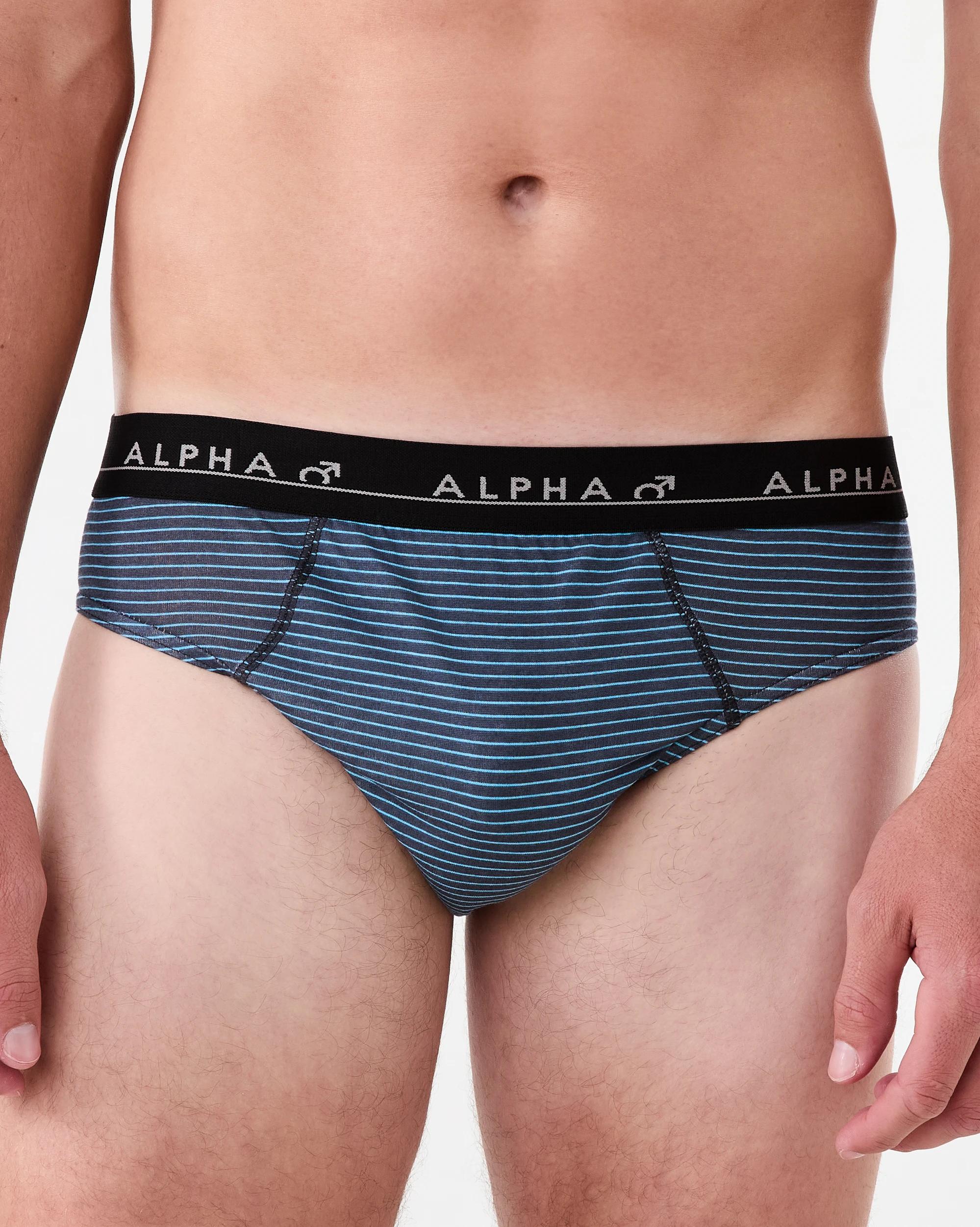 2 5 Pack Alpha Attached Elastic Hipster Briefs Brght Strp, 2 of 9