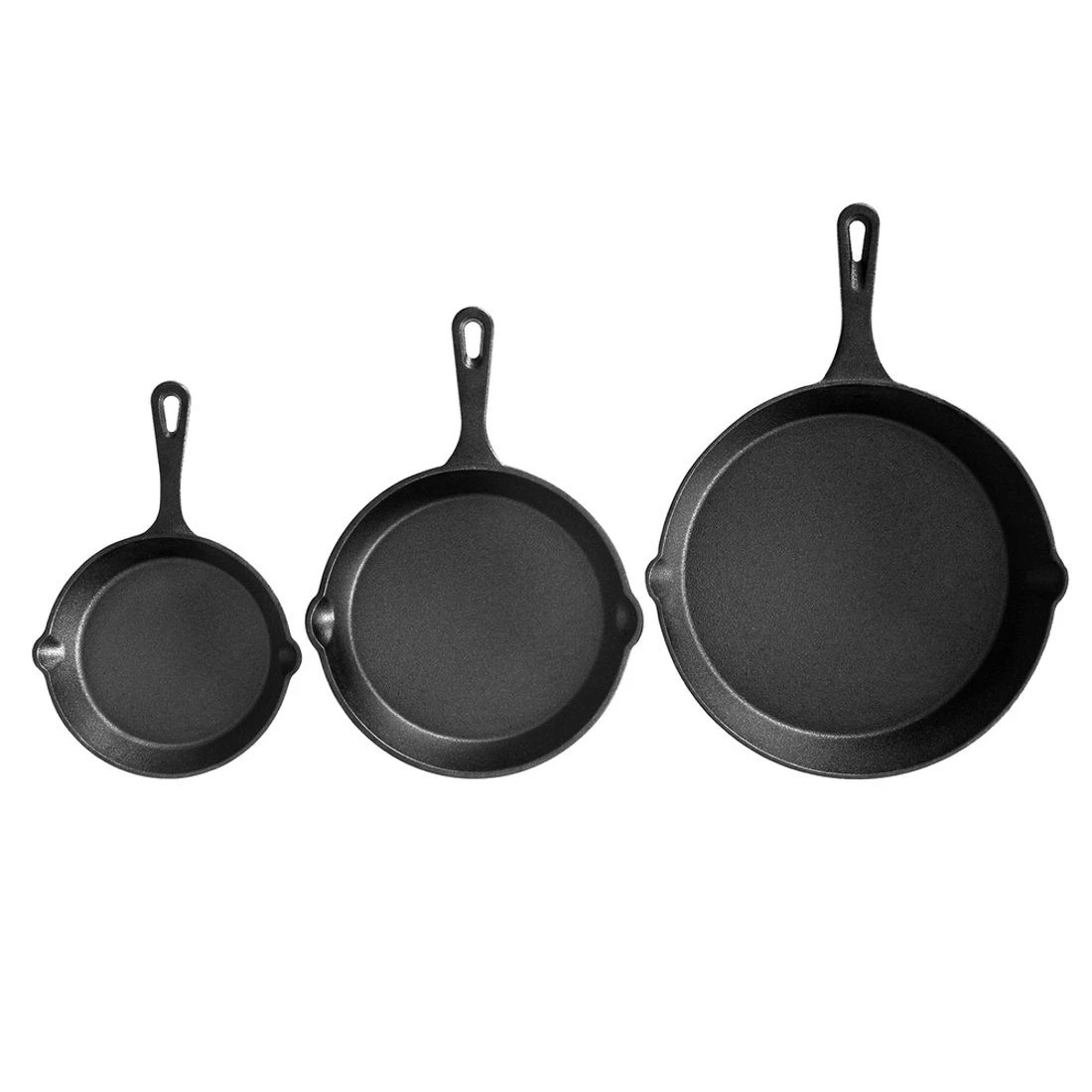 3 5-star chef Frying Pan Cast Iron 3PCS - Black, 3 of 6