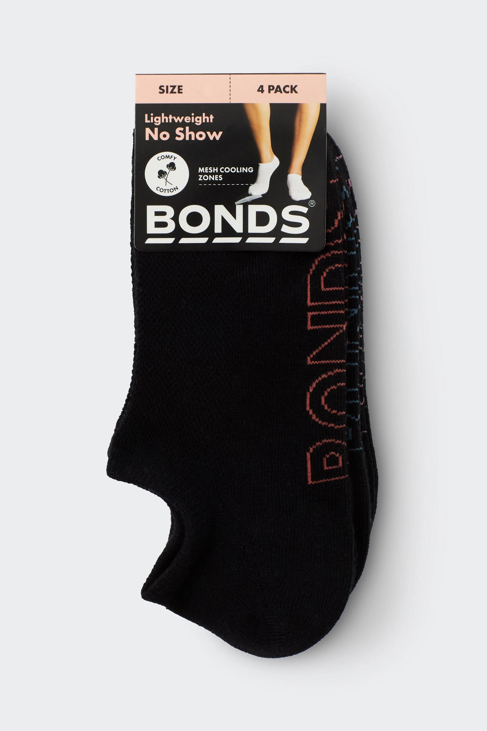 2 Bonds 4 Pack Logo Light No Show Socks BLACK, 2 of 2