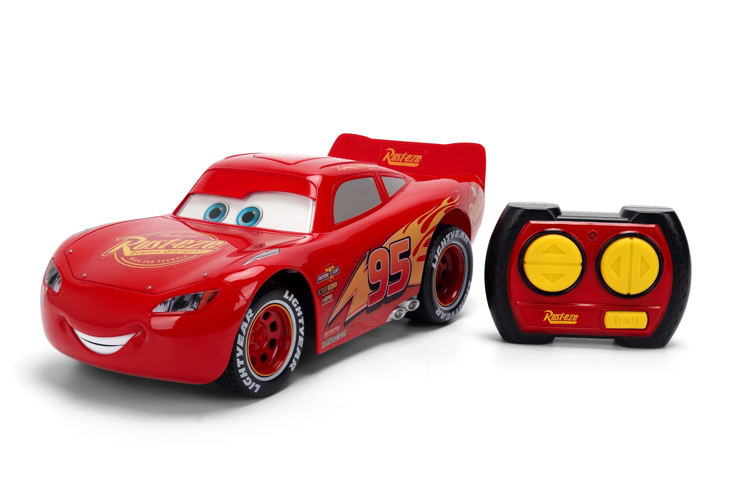 2 Disney Pixar Cars Lightning Mcqueen 1:18 Animated RC - Red, 2 of 4