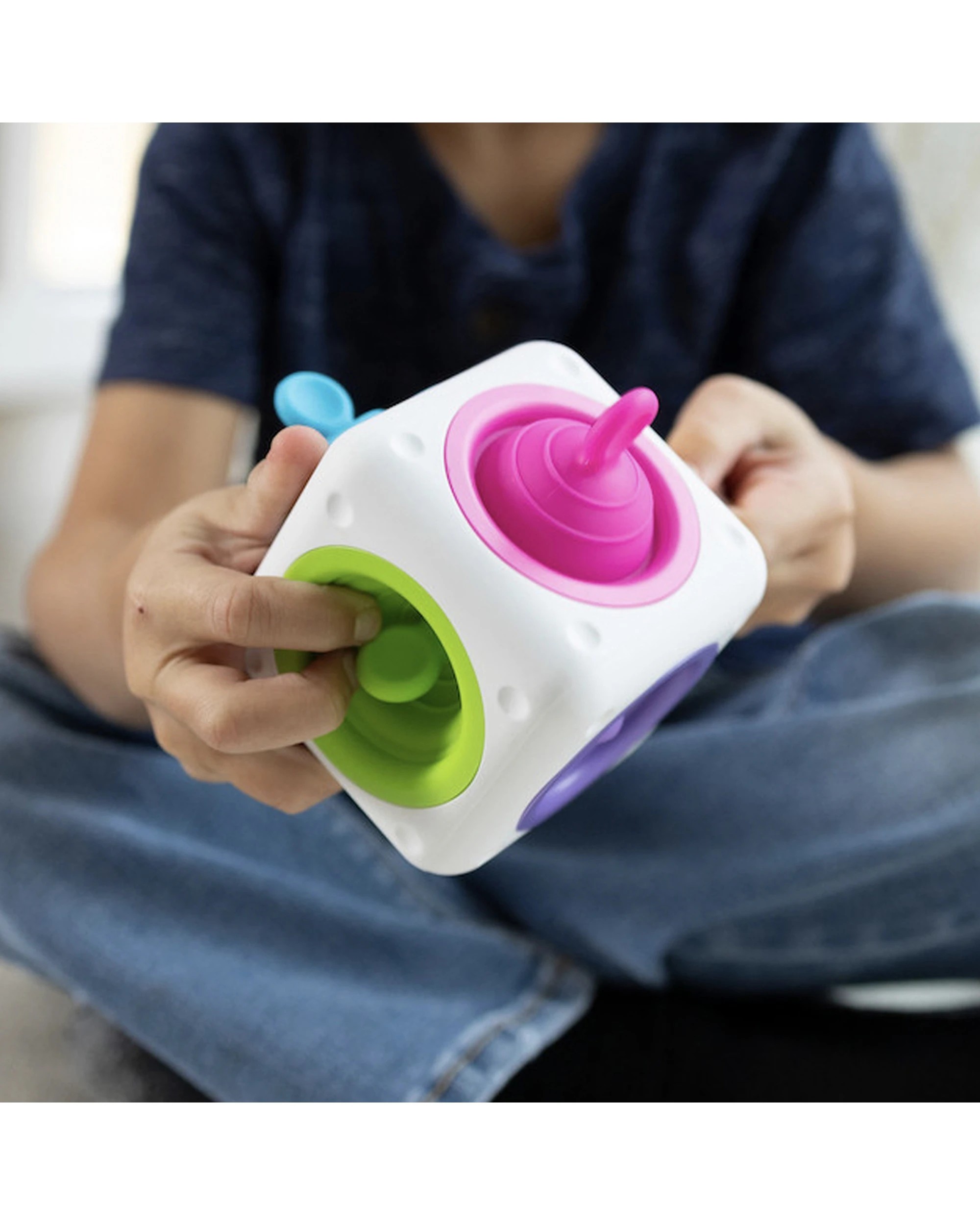 5 Fat Brain Toy Co 14cm Tugl Cube Pull Pop Discovery - Multi, 5 of 5