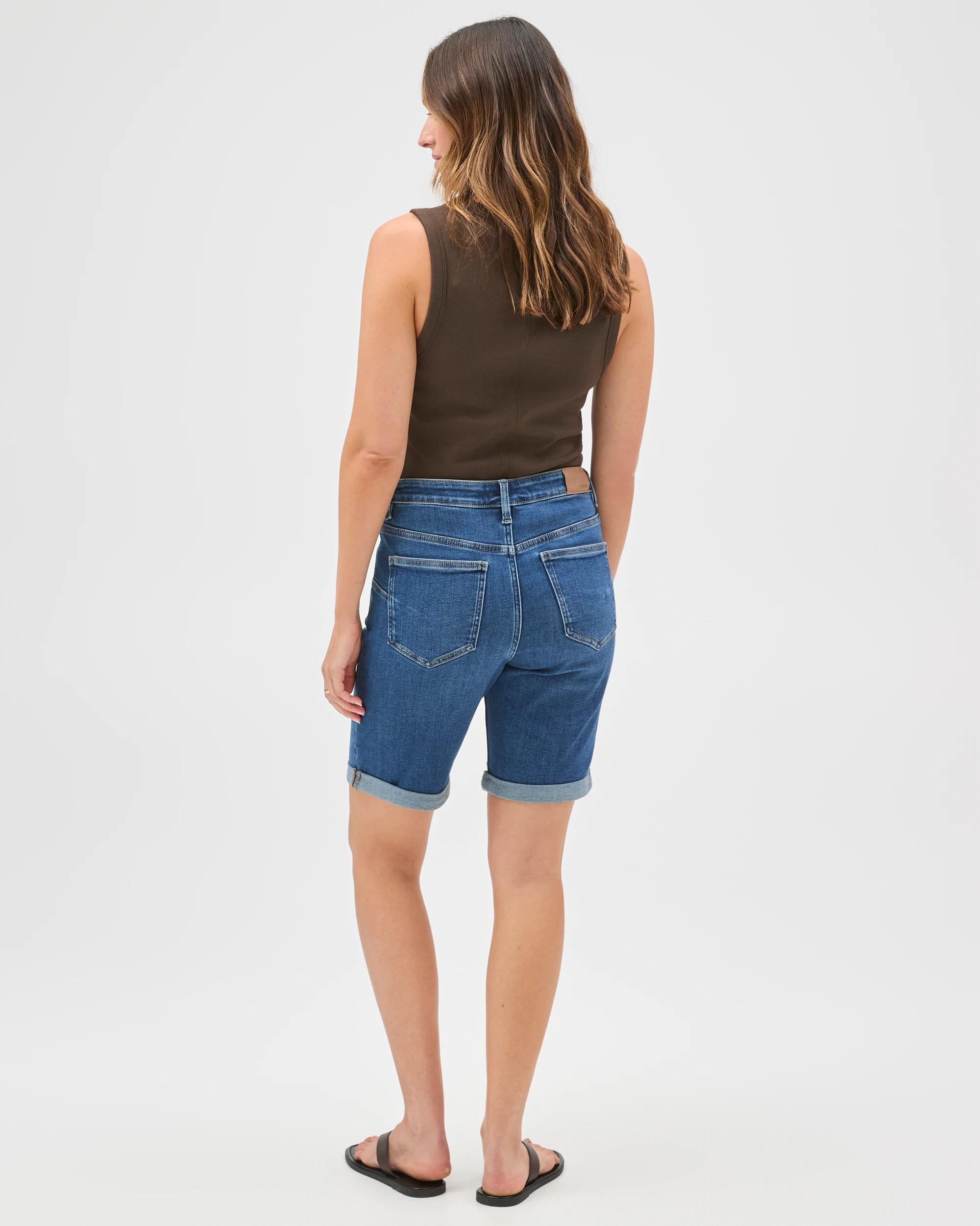 7 Target Denim Shape Your Body Bermuda Denim Shorts DARK WORN, 7 of 7