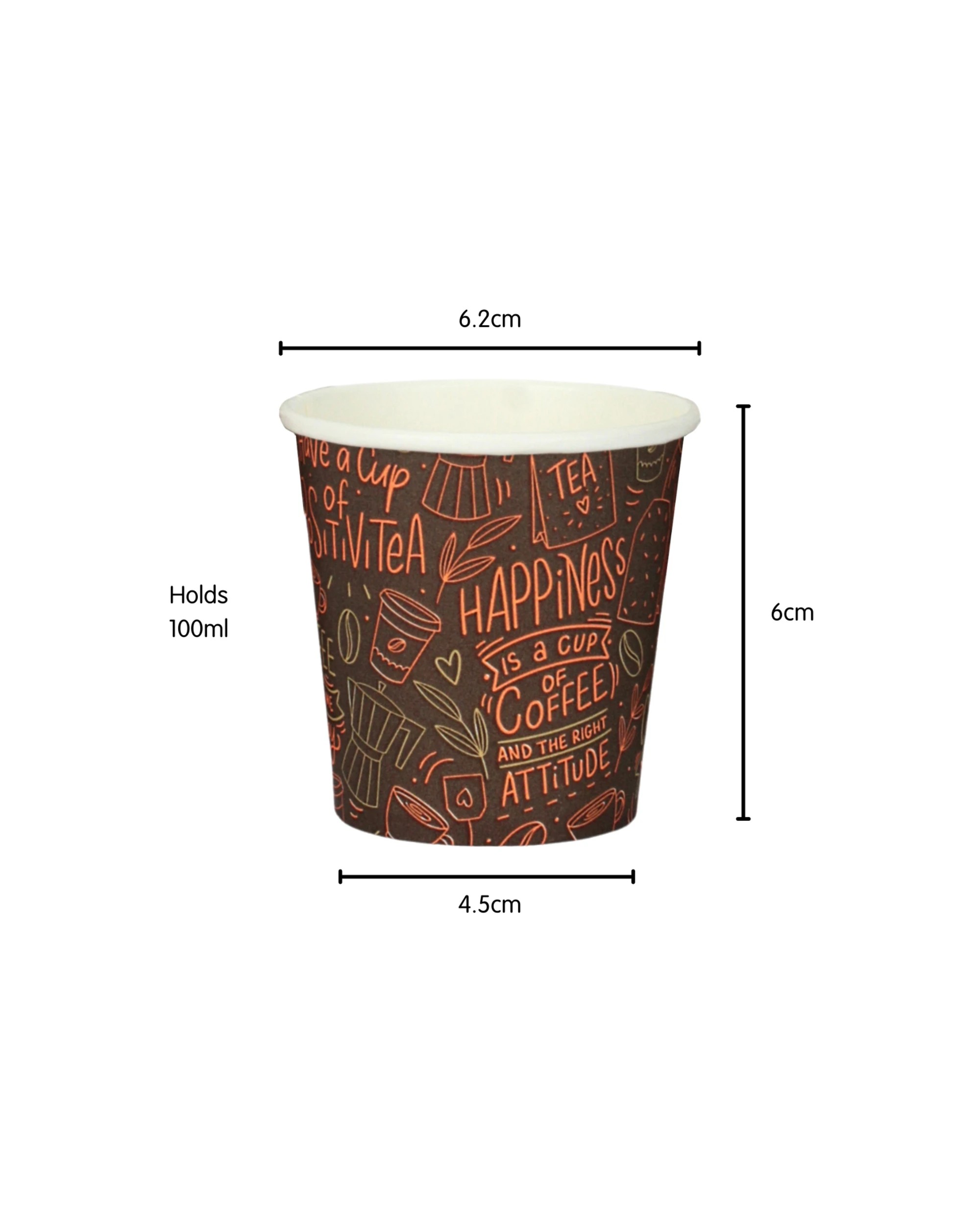 2 Partyware Espresso Coffee Cups Single Wall 100ml Pack of 50 - Brown, 2 of 3