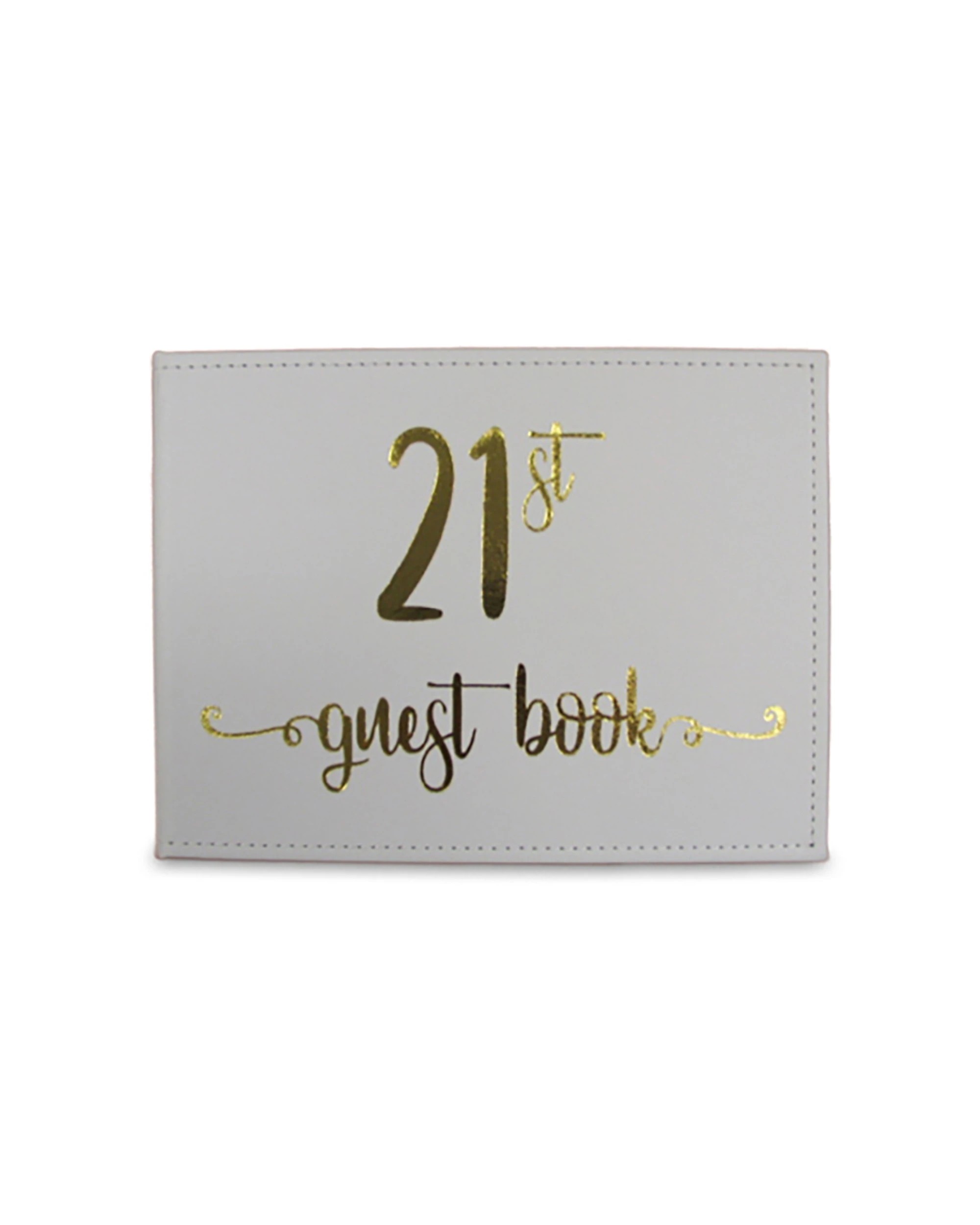 3 Guest Book 21st Gold Text 23x18cm Novelty Birthday Party Signature Pad Set - Gold, 3 of 3