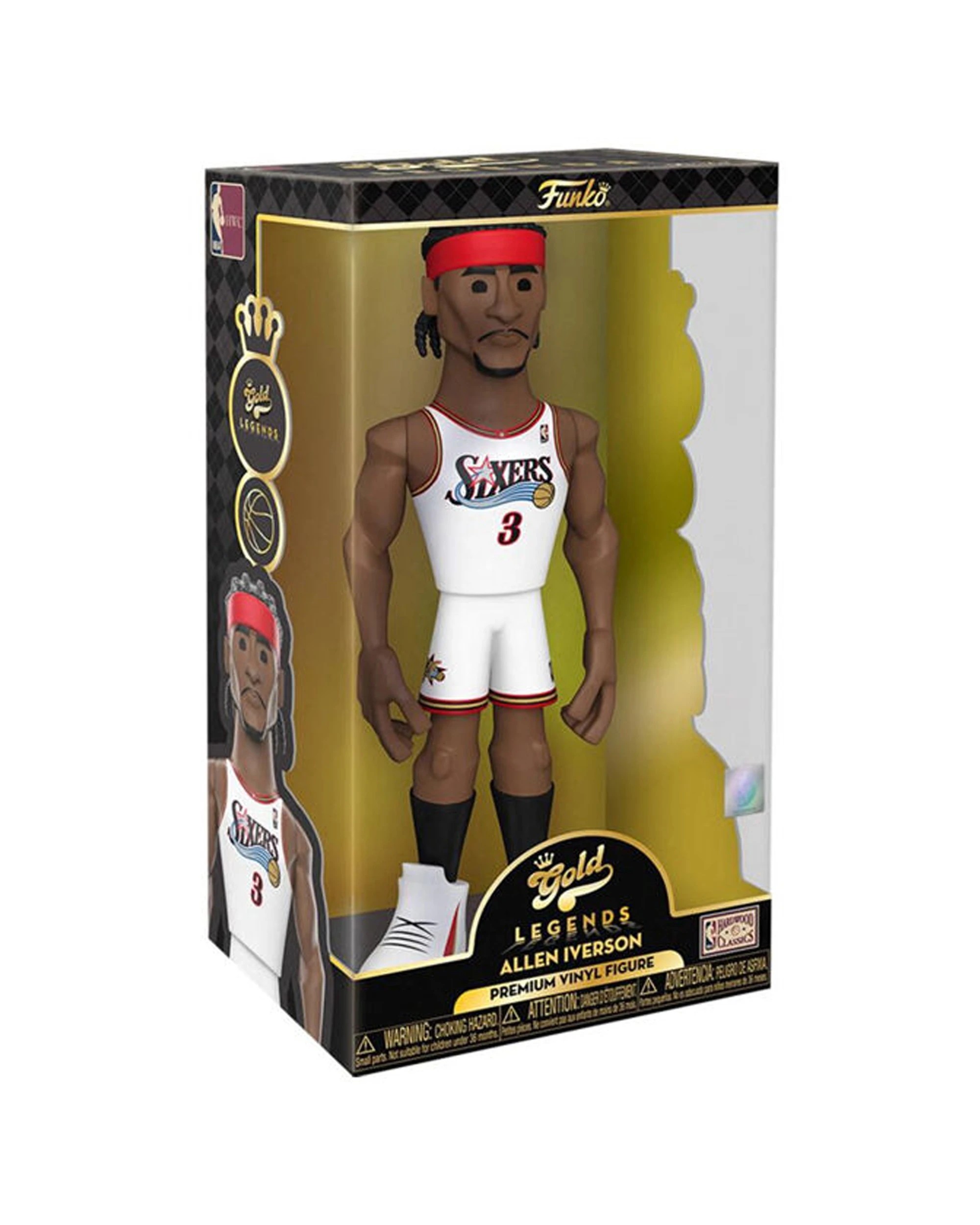2 NBA Basketball Gold Premium Figure Toy 12In Allen Iverson Funko Collectible - White, 2 of 5