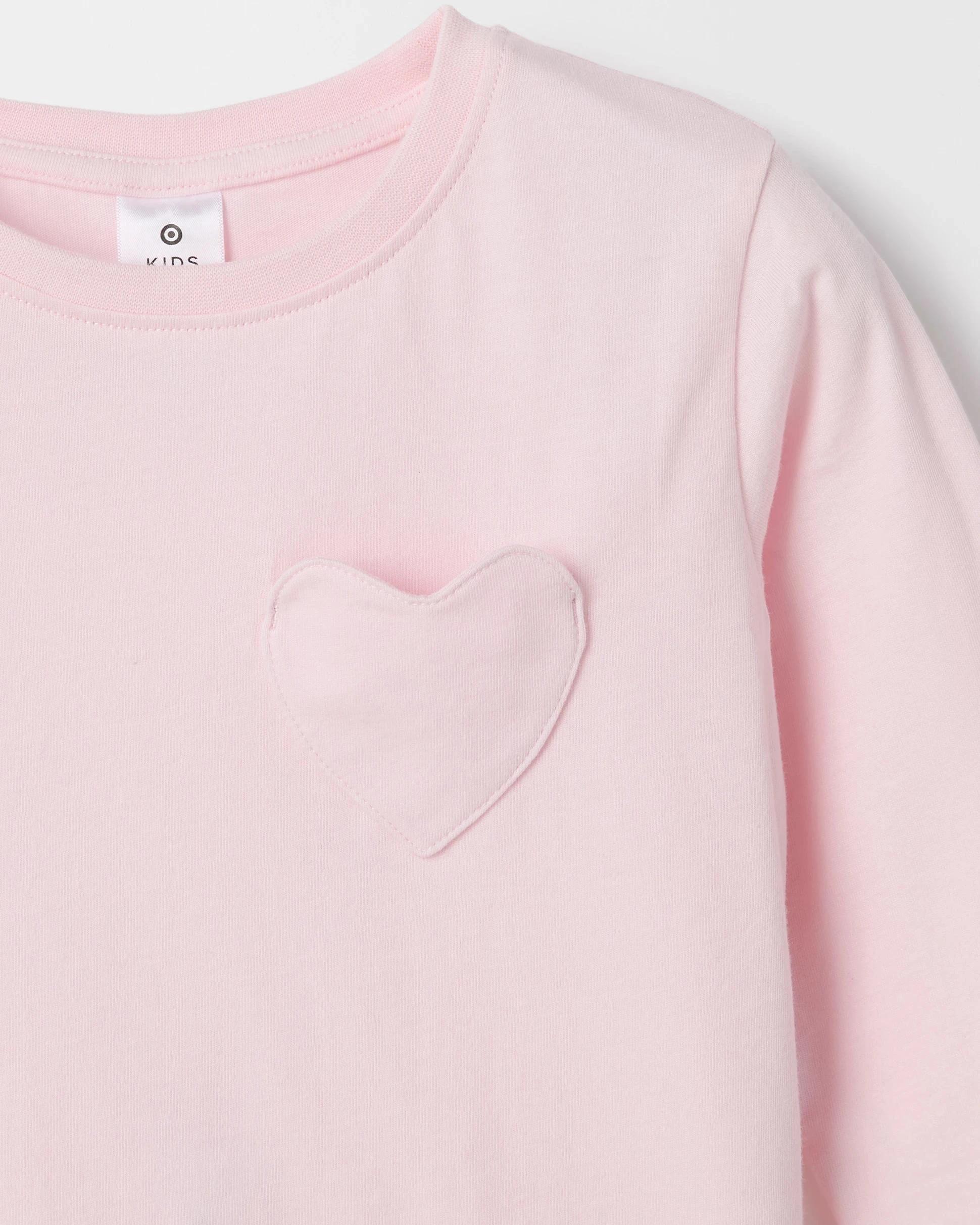 5 Target Kids Australian Cotton 3 Pack Long Sleeve T-Shirt STAMP/DITSY/SOLID PINK, 5 of 5