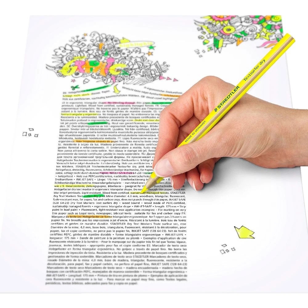 5 Staedtler Textsurfer Dry Highlighter Pencil Yellow, 5 of 8