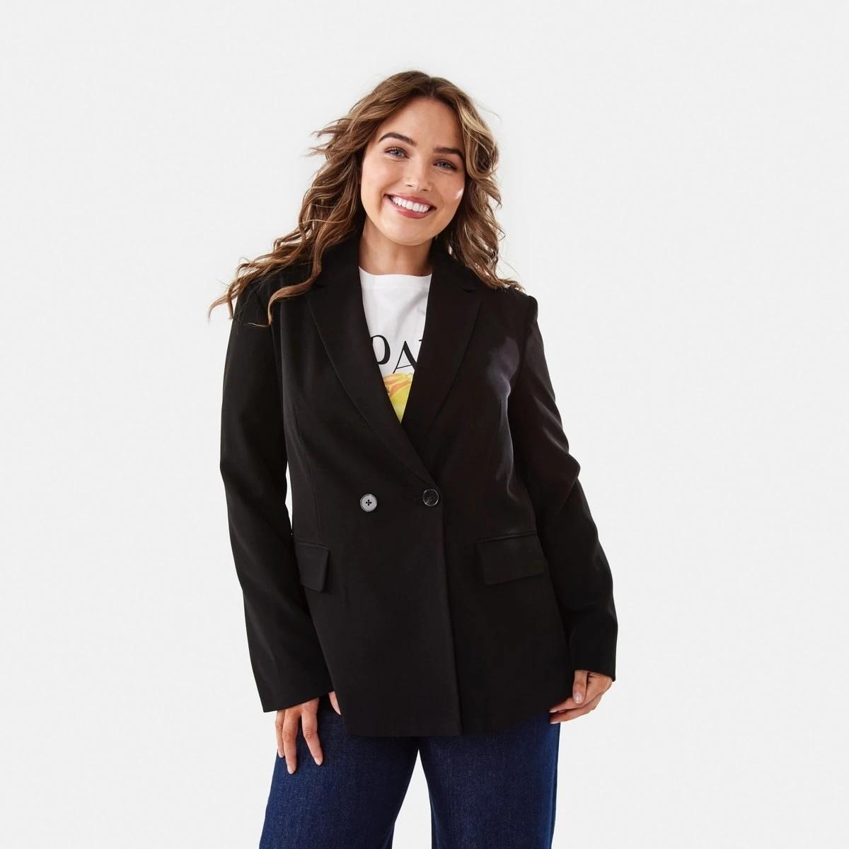 2 Double Breasted Blazer Black, 2 of 8