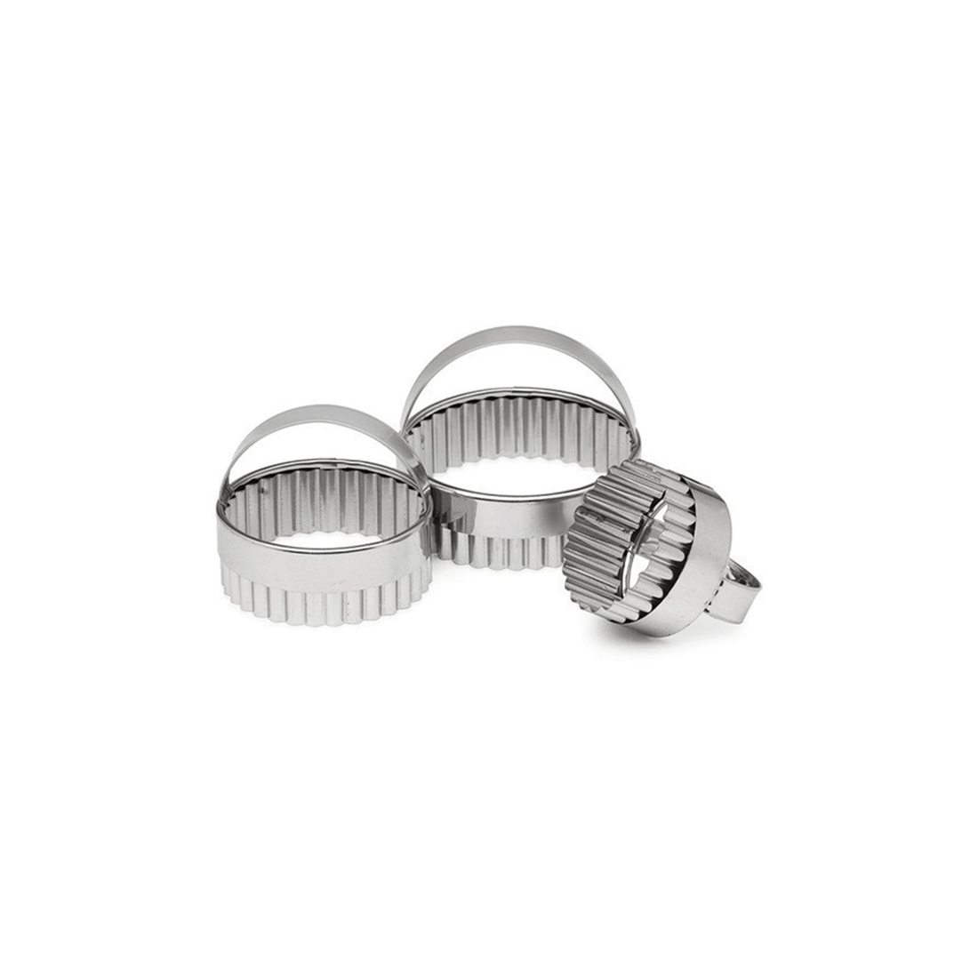 3 Appetito Set Of 3 Stainless Steel Crinkle Scone Cutters With Handles For Baking
 - Silver, 3 of 3