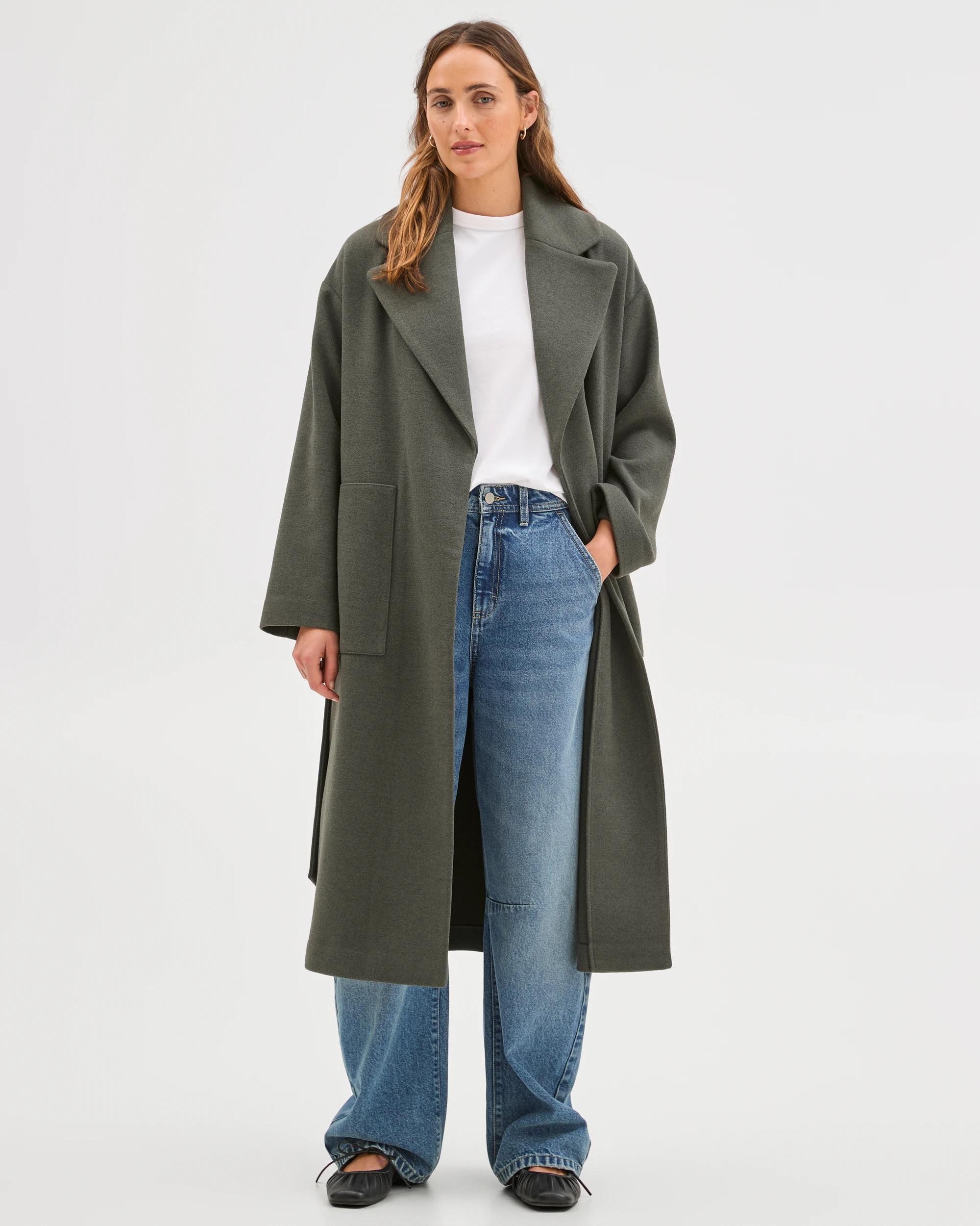 1 Target Woman Soft Wrap Coat OREGANO, 1 of 9