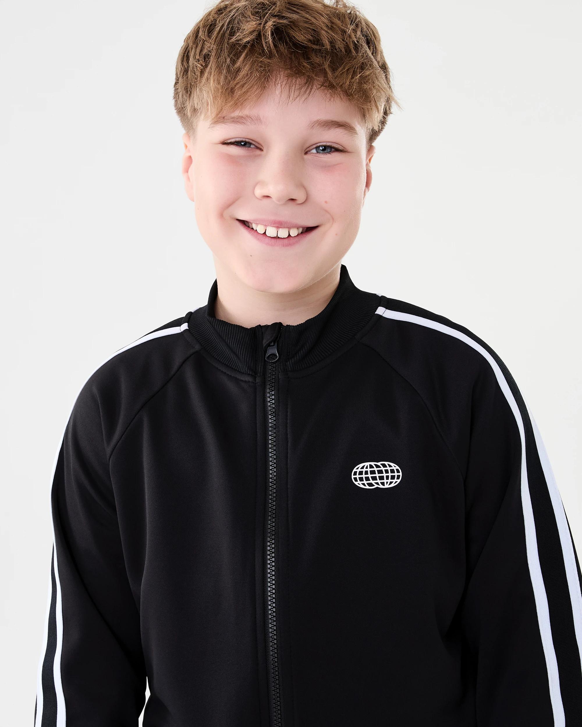 4 Tricot Zip Through Sweatshirt Blk Globe, 4 of 9