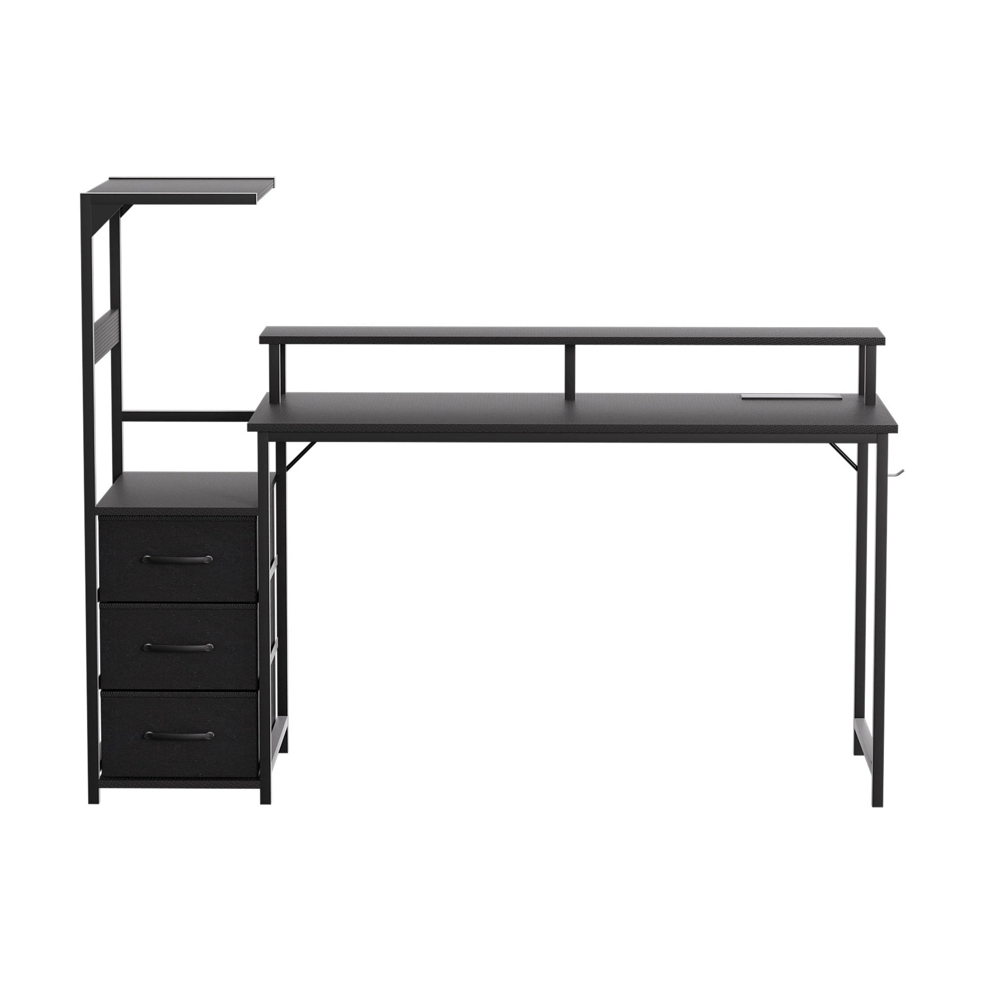 4 Artiss 145cm L Shaped Gaming Desk Computer Desk with LED Lights & Power Outlets - Black, 4 of 5