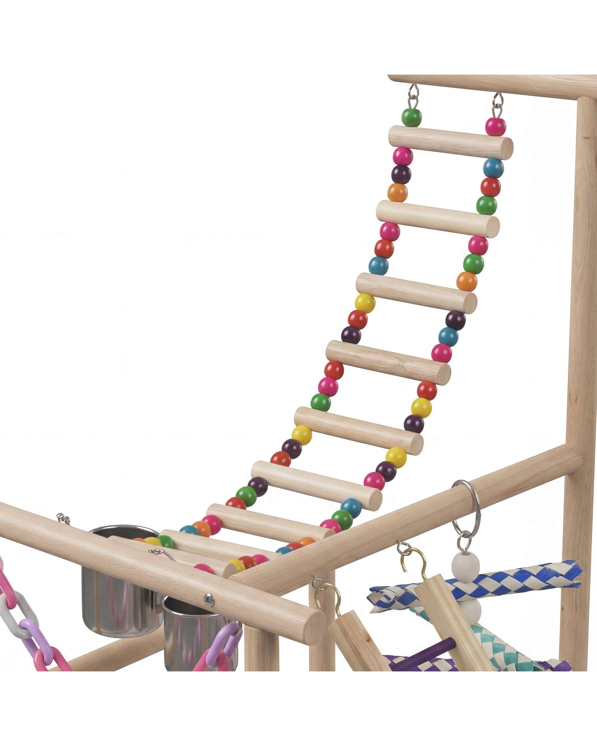 8 Advwin Bird Playground Natural Wood Parrot Playstand, 8 of 10