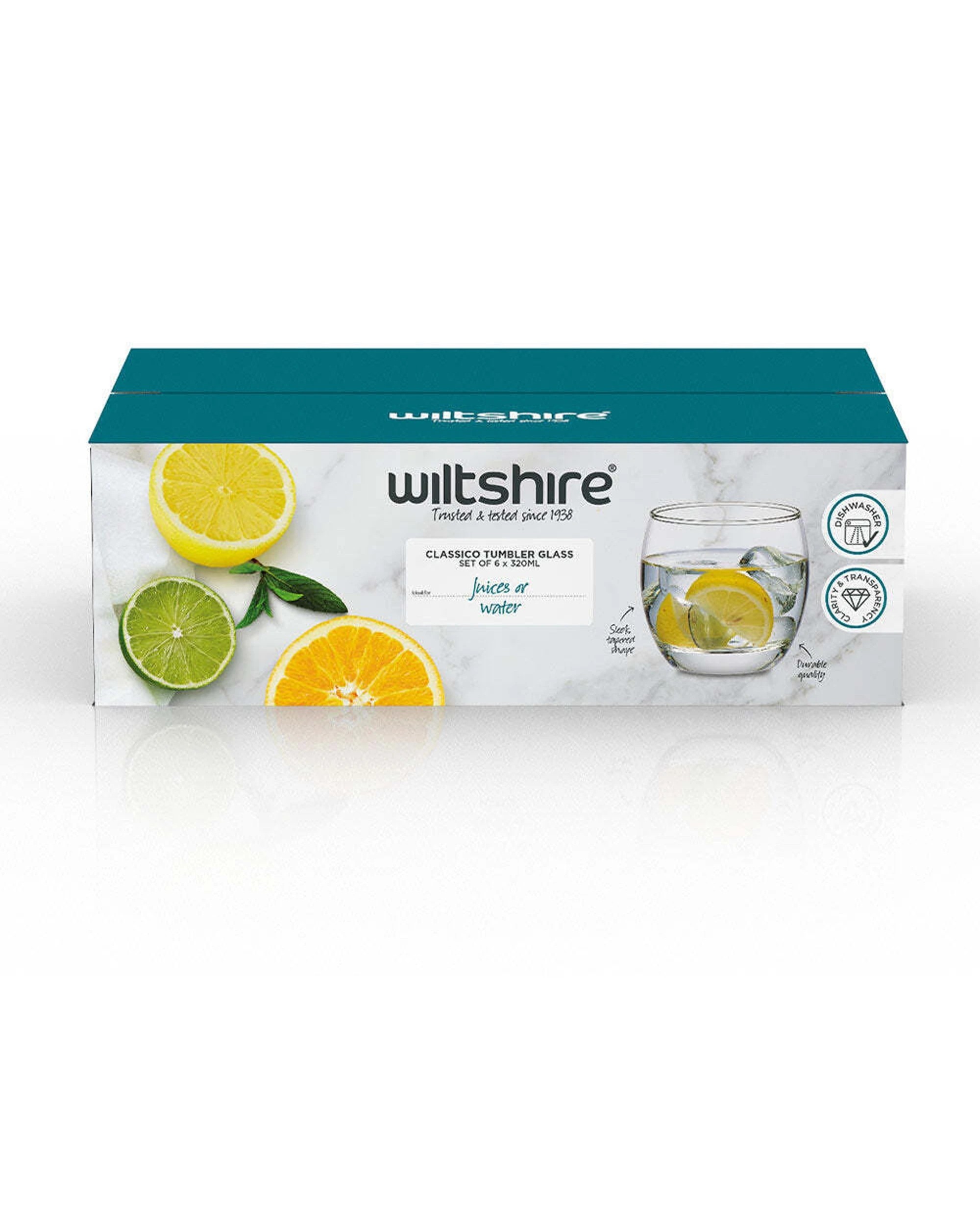 4 Wiltshire 2 x 6pc Classico Durable Tumbler Drinking Glasses Cup Set 320ml - Clear, 4 of 4