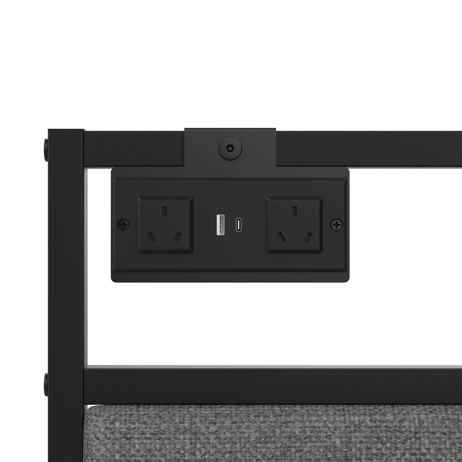 4 Advwin Double Corner Bed Frame with Charging Station and LED Light - Grey, 4 of 10