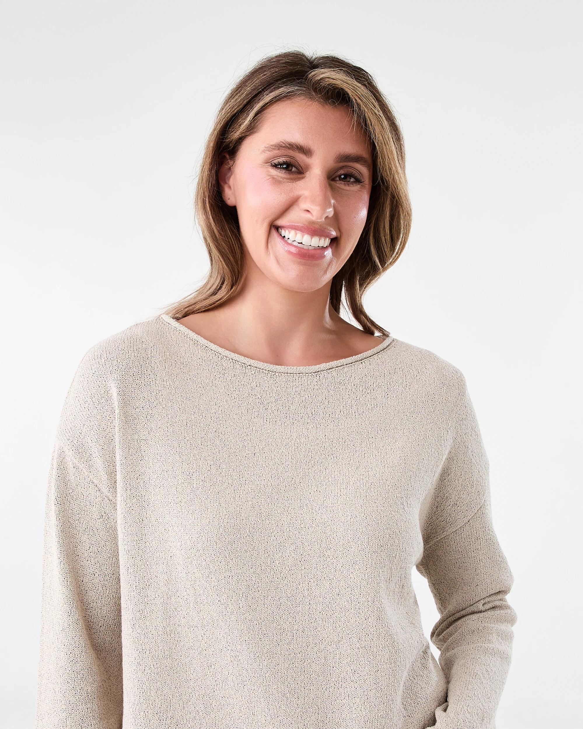 4 Boatneck Pullover Nat Beige, 4 of 6