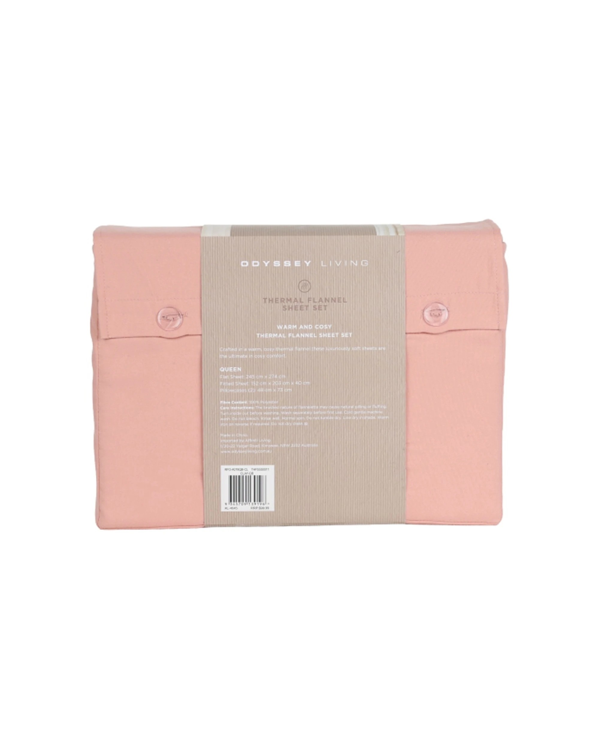 2 Odyssey Living Thermal Flannel Bed Sheet Set With Pillowcase Clay - Queen Bed - Brown, 2 of 4