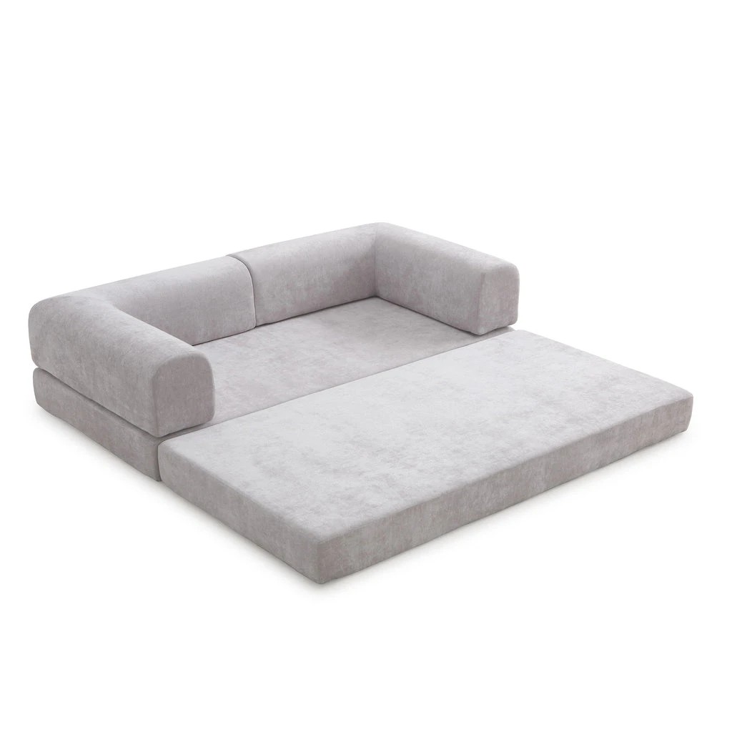 1 Zzz Atelier Luna Modular Convertible Sofa Bed - Grey, 1 of 9