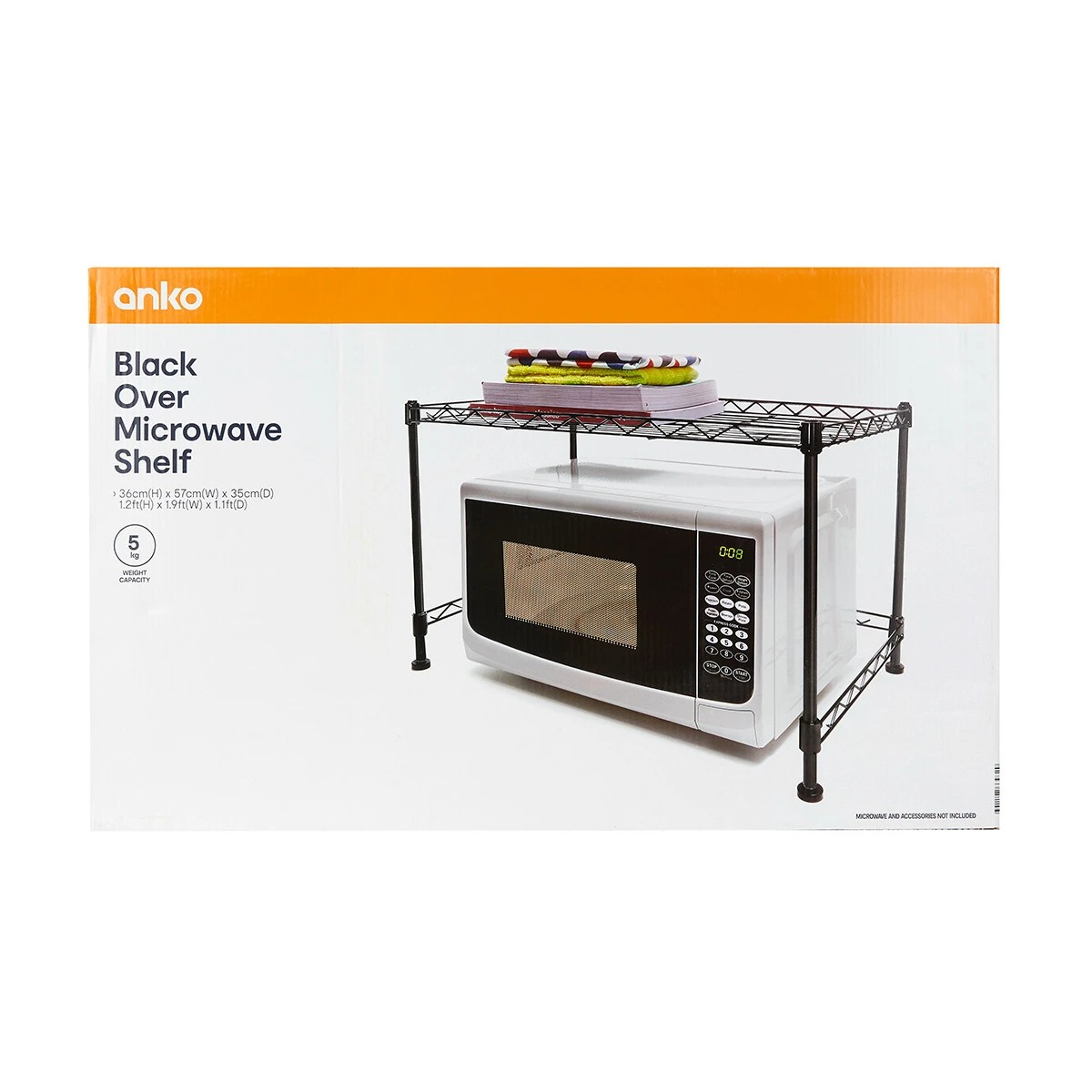 5 Over Microwave Shelf - Black, 5 of 6