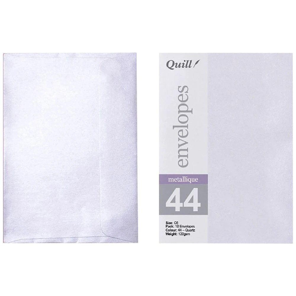 1 Quill C6 Envelopes Metallique Quartz 10 Pack, 1 of 4