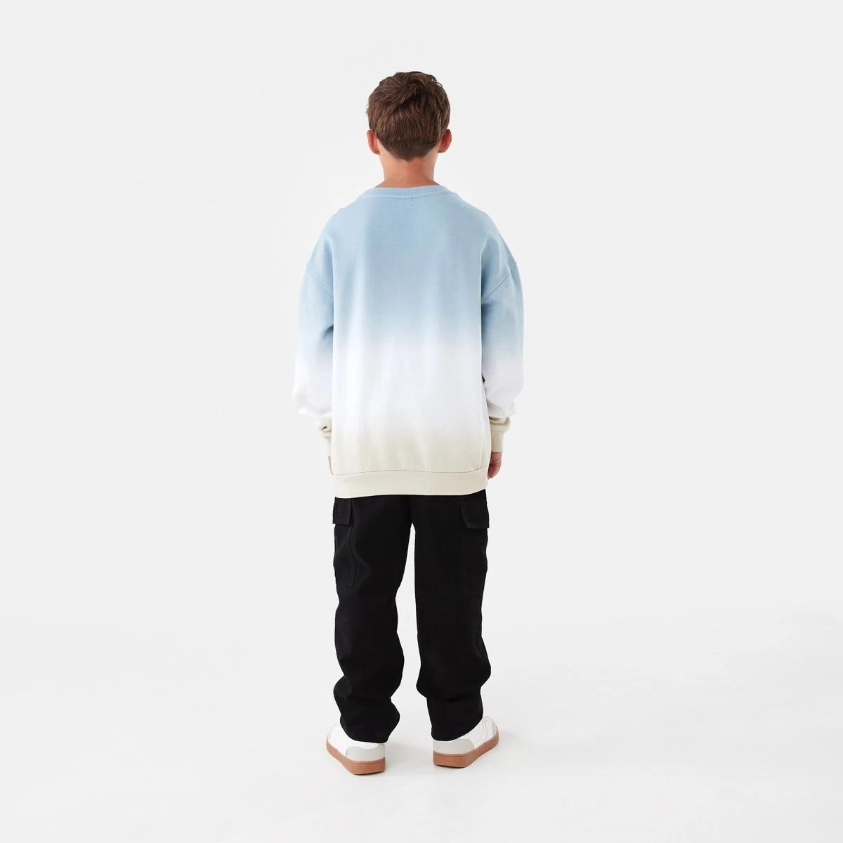 6 Oversized Washed Crew Neck Sweatshirt Faded Blue, 6 of 6