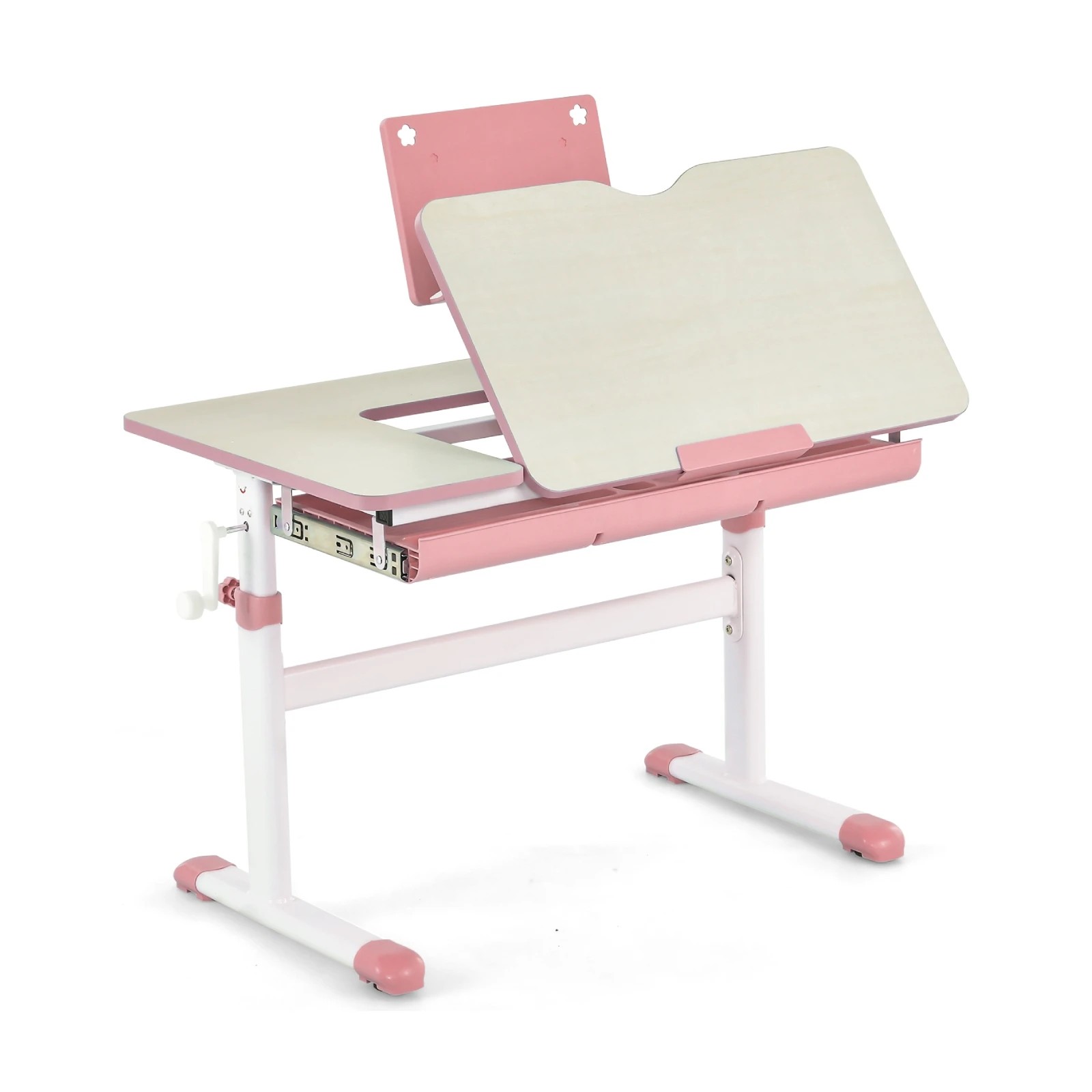 1 Costway Study Desk Height & Angle Adjustable Desk - Pink, 1 of 3