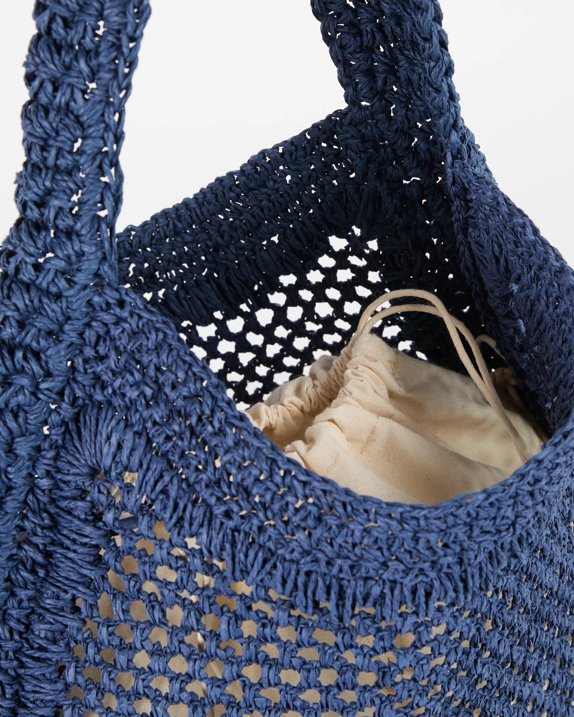 2 Target Crochet Paper Straw Shoulder Bag NAVY BLUE, 2 of 2