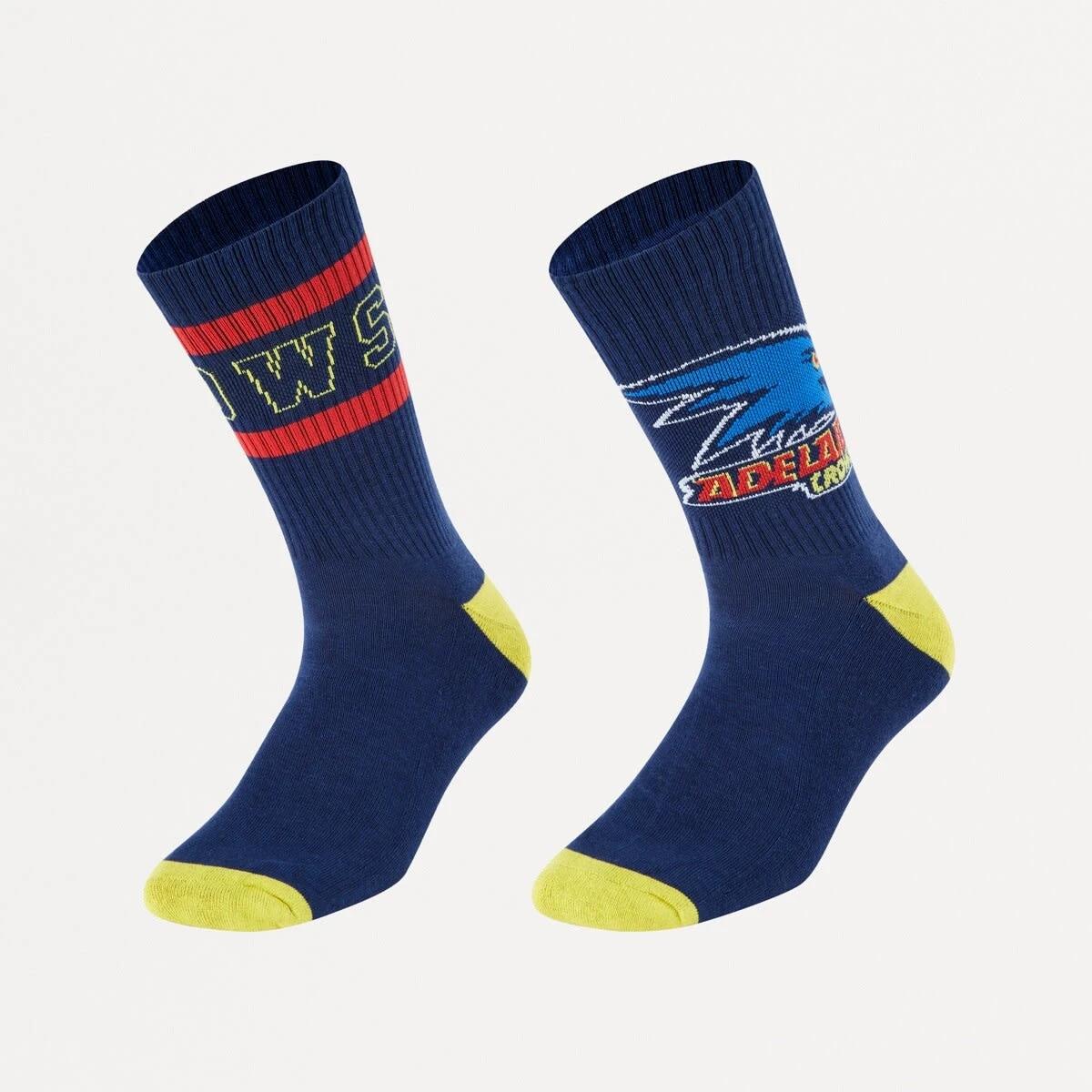 1 2 Pack Official AFL Adult Socks Adelaide, 1 of 3