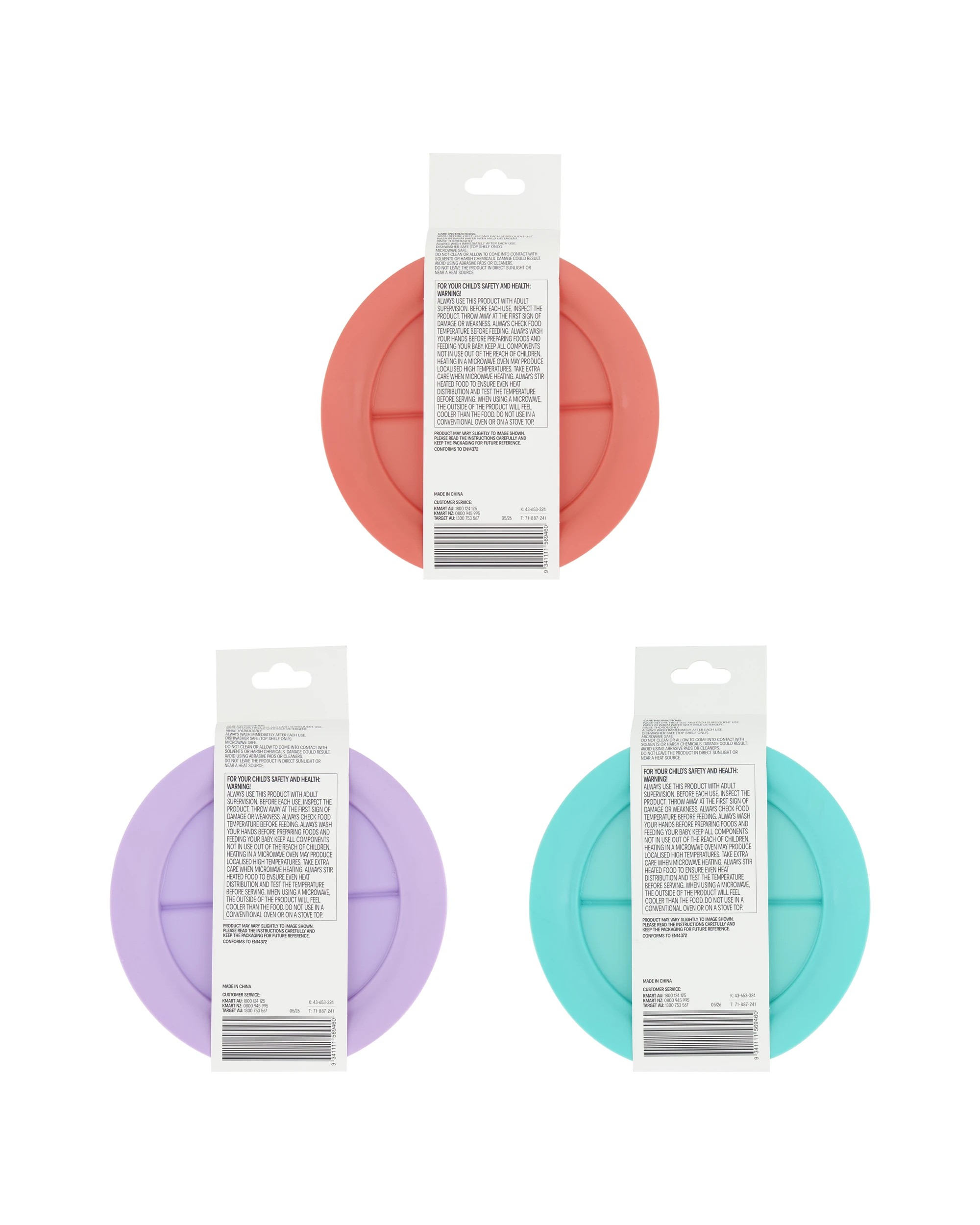 10 Suction Divided Plate - Assorted, 10 of 10