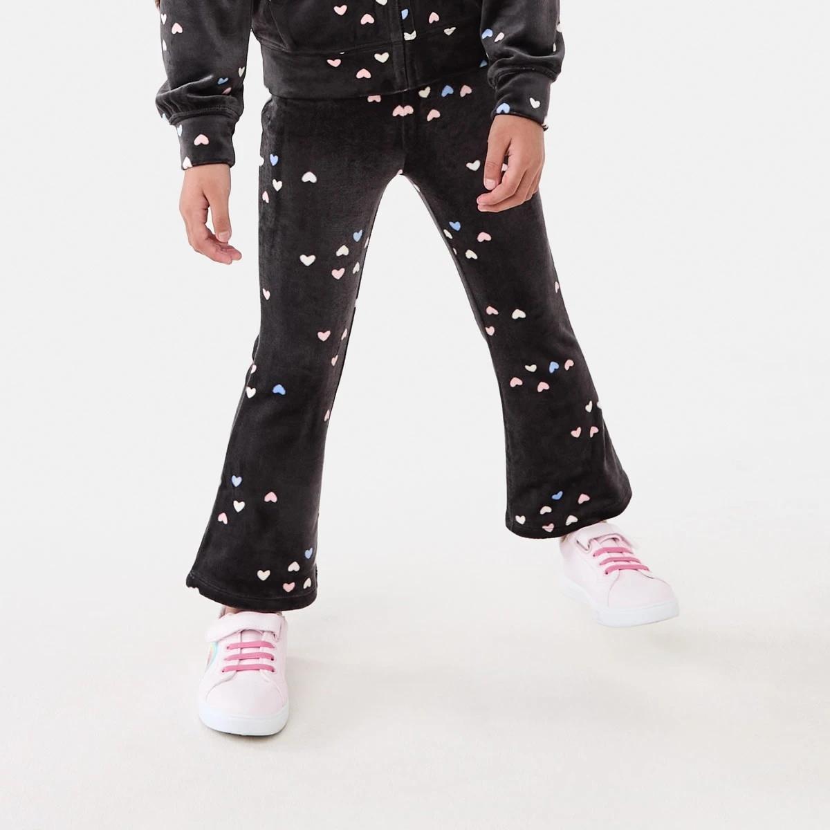 1 Velour Flare Leggings Hearts, 1 of 7