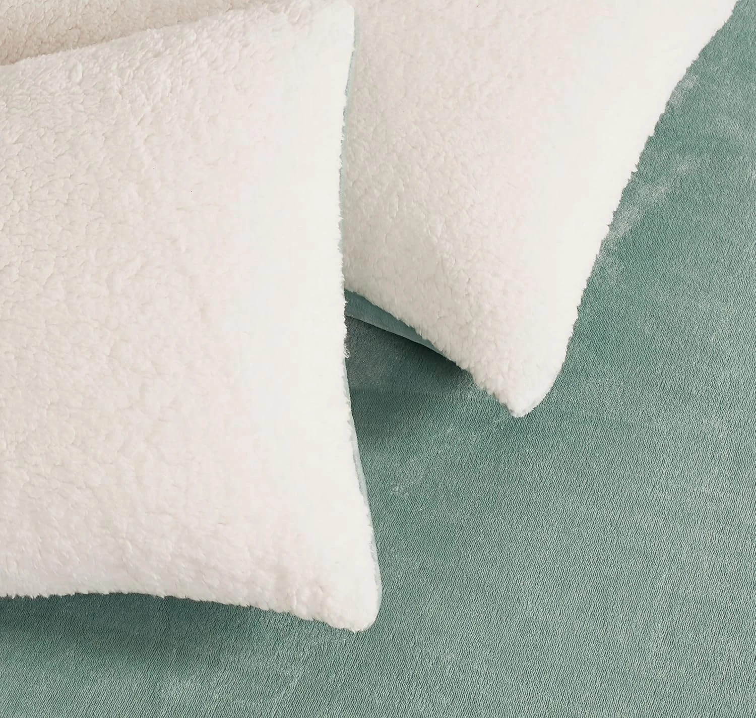 8 Gioia Casa 2-in-1 Teddy Sherpa Quilt Cover Set Warm Reversible - Single Bed - Sage, 8 of 8