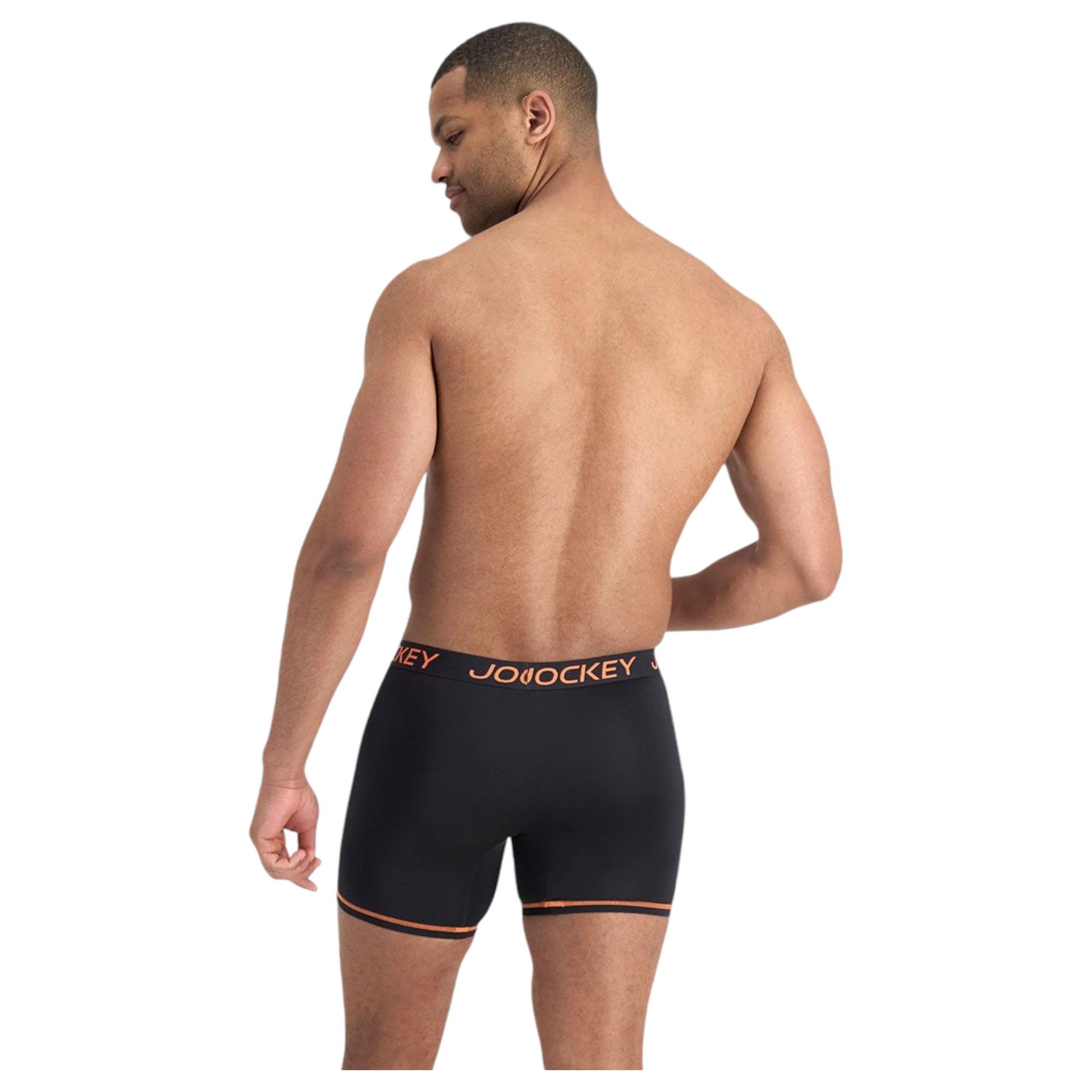 4 Jockey 4 Pack Mens Performance Active Midway Micro Trunks Underwear BLACK, 4 of 6